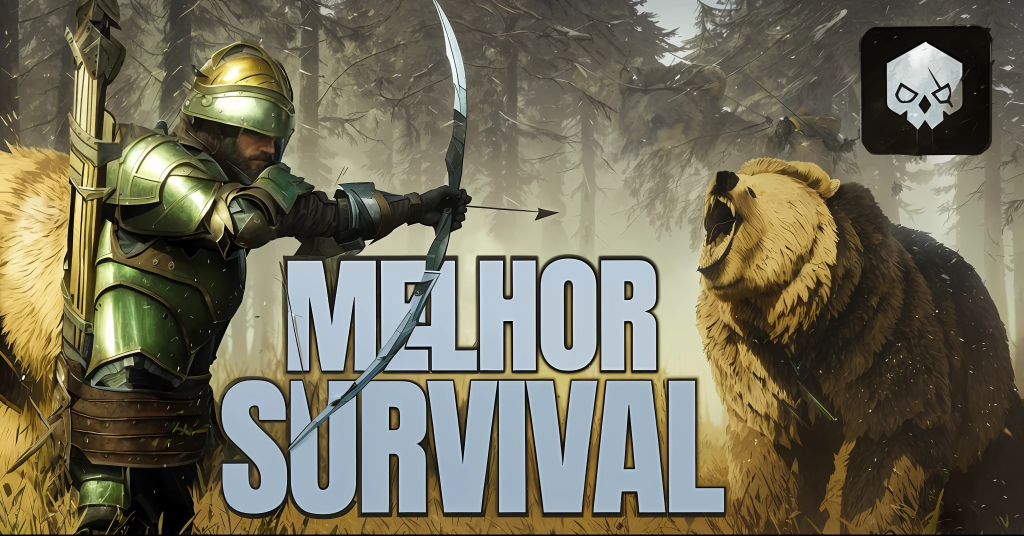 a close up of a person in armor with a bear and arrow, ark survival, ark survival evolved, mmo, smoth, super realistic”, born survivor, youtube thumbnail, mega, motivational, fps, alpha, arthur morgan, highly realistic”, rozalski, hannibal, video, biomutant, archer, nova, man vs wild, hero, tutorial