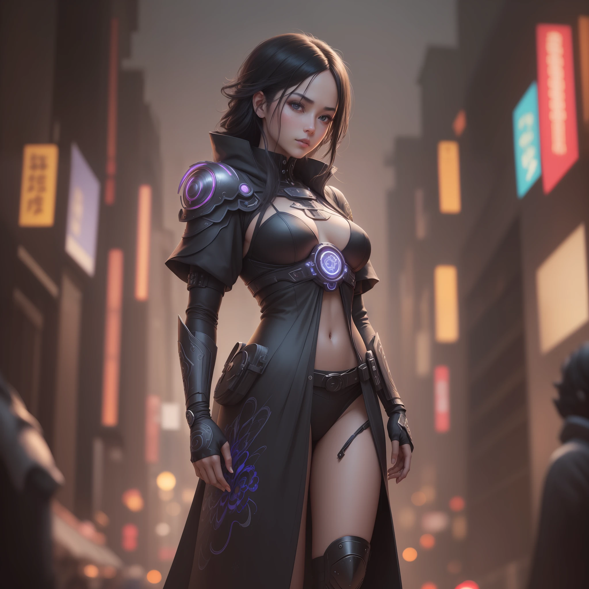 Image made by a [artificial intelligence](masterpiece, best quality, ultra-detailed, best shadow), (beautiful detailed face), high contrast, (best lighting, an extremely delicate and beautiful), ((cinematic light)), colorful, hyper detail, dramatic light, intricate details, Sasuke Uchiha, depth of field, cyberpunk costume, standing, night, Tokyo, street --auto --s2