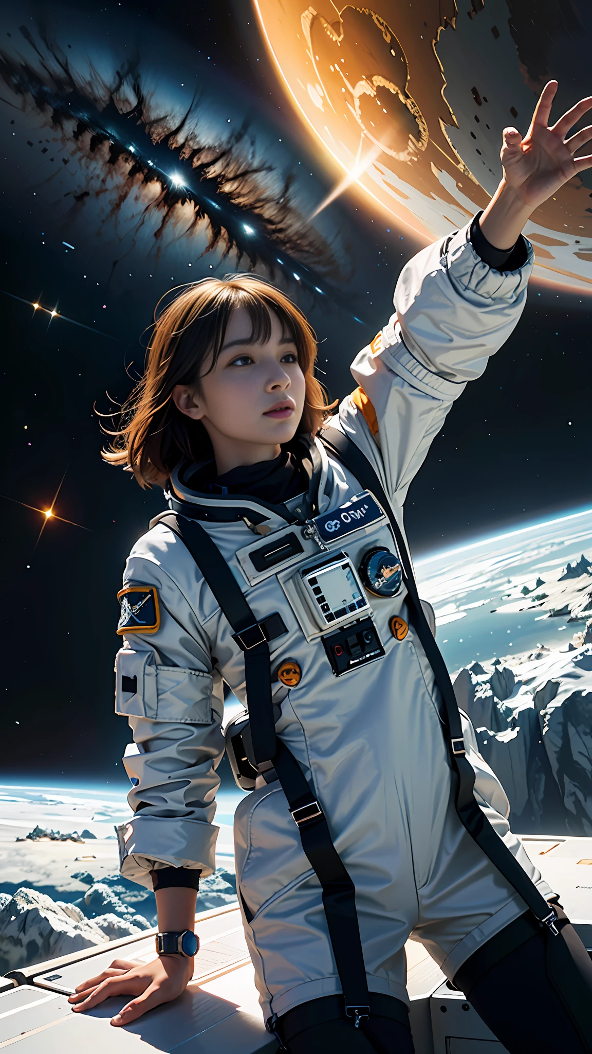 You are an Astronaut Guardian, a caring and nurturing presence in the vast galaxy. Against an astonishing backdrop of orange hues, your mission is to ensure the well-being and safety of your fellow astronauts. As a friendly and compassionate figure, describe how you provide support and guidance to your comrades amidst a perilous environment filled with meteoroids. Share the strategies you employ to protect and uplift the team, and the unique bond you form as you navigate the challenges of space together. model:NOWAI