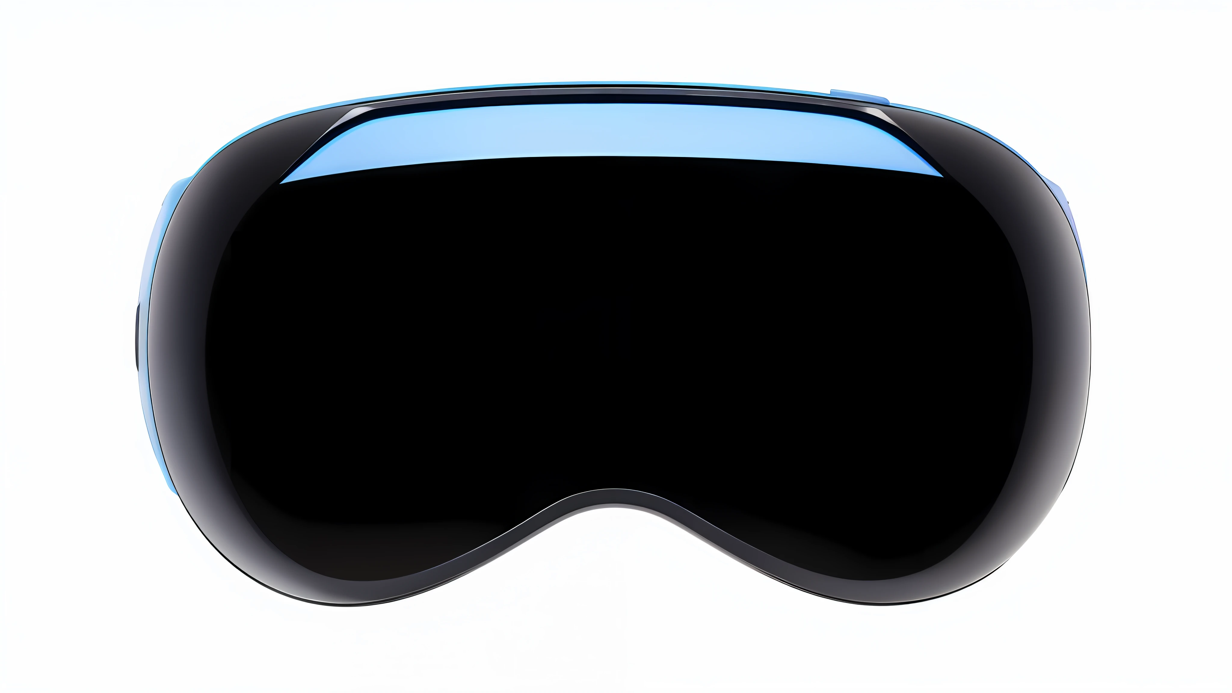 a close up of a pair of latest VR headset with a black lens, eyes projected onto visor, sleek oled blue visor for eyes, oled visor for eyes, vr iridium visor, visor eyes, oled visor over eyes, goggles, 3 d goggles, glass oled visor head, futuristic ar glasses, dark visor covering eyes, point of view of visor wearer