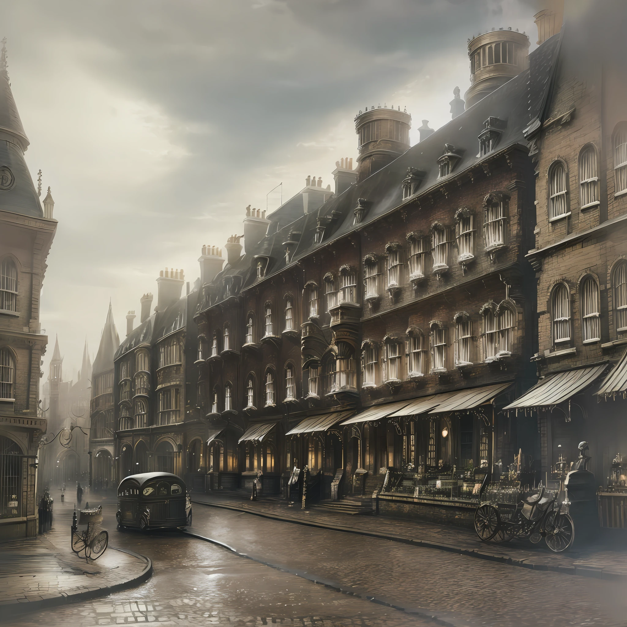 London street in the Victorian era.