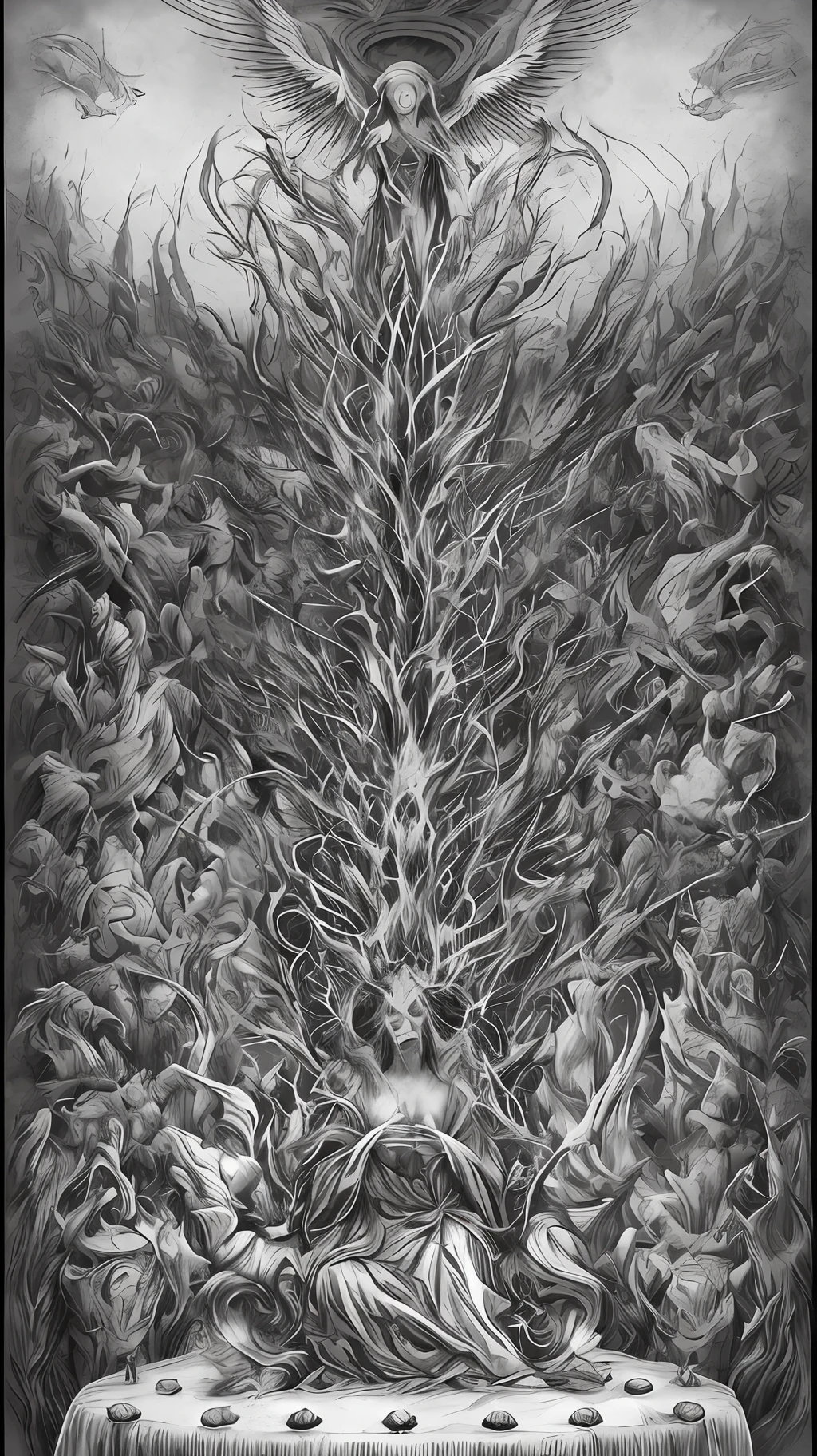 Baptized in vitrolic acid
A finishing touch, a smoothing of features
Realization of the greatest art
To cast a crimson demon, once diverted, they became divine on a throne
Stripped of congenital flaws
We are incandescent revelations in a world of darkened forms