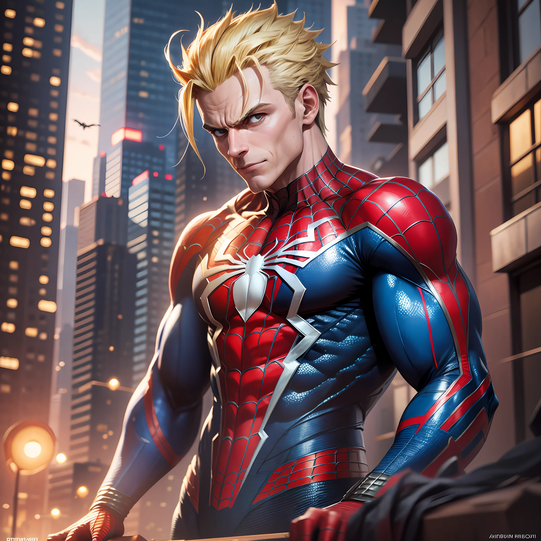 All Might as Spider-Man, high detail, 8K, --auto --s2