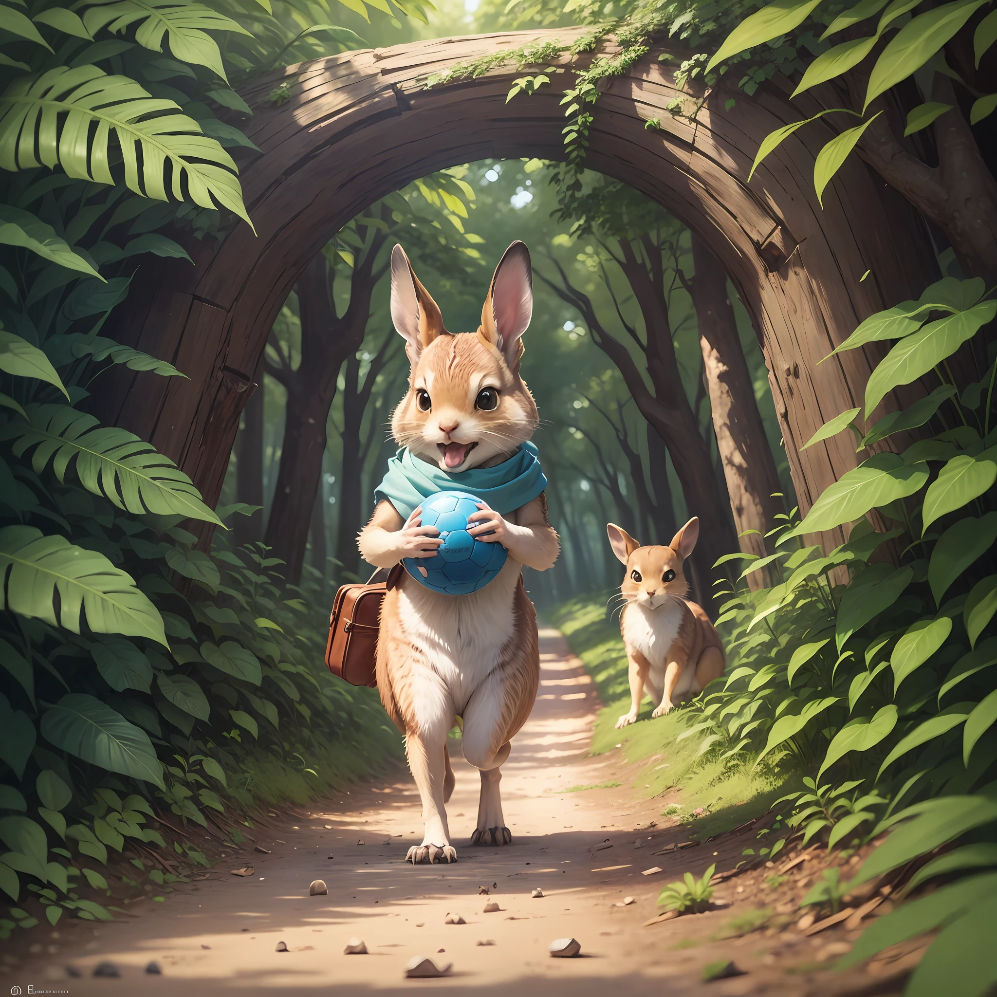 Once upon a time there was an adorable baby rabbit named Ball. He had a soft, white coat, curious eyes, and long ears. Ball lived in a cozy burrow in the middle of a beautiful woods.
One day, while playing carefree near his burrow, Bolinha was surprised by a loud and frightening sound. It was the noise of a tractor felling trees in the forest. Terrified, Bolinha ran and hid in the middle of the bush to protect himself.
When the noise finally ceased, Bolinha emerged from his hiding place, but ran into a problem: he was completely lost. The forest he knew so well now looked like a scary, unfamiliar maze.
Ball felt sad and alone. He began to whimper, but his cry soon caught the attention of a wise owl named Olivia, who was flying by. Olivia went down to the floor and asked Ball what had happened.
The baby rabbit explained his situation, telling how he got lost during the noise of the tractor. Olivia, with her experience in the forest, offered to help Bolinha. She explained that the forest was big, but together they could find their way back to the burrow.
So Bolinha and Olivia began to explore the forest, following the footprints left by Bolinha as he fled the noise of the tractor. They passed crystal clear streams, flowering fields, and tall trees, but the path back to the burrow still looked confusing.
As they moved on, Bolinha and Olivia found a family of squirrels playing. The squirrels, noticing Ball's sadness, decided to help. They showed a shortcut through a trail that led directly to Ball's burrow.
Grateful for the squirrels' help, Bolinha and Olivia continued their journey. Soon, they spotted Ball's familiar burrow among the trees. Bolinha jumped for joy and hugged Olivia and the squirrels, thanking them for their generosity.
Bolinha learned a valuable lesson during his adventure. He realized that, m
