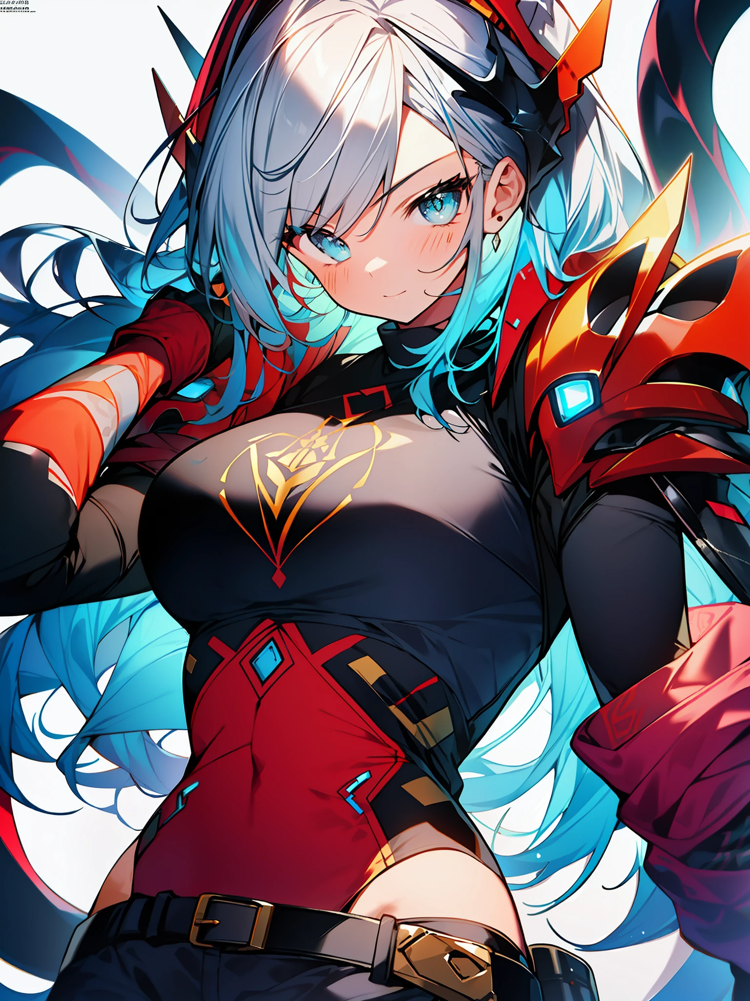 3girls, excellent lighting, sidelighting, (curvy: 1.2), vhsKeeper, background, mixed-language_text, Japanese graffiti letters, GUILTY GEAR -STRIVE style perfect(flat color: 1.3), (magazine_cover: 1.4), (multicolored_background: 1.3), striped_background, card_background, :: comix style by joe madureira :: , perfect and detailed, ultra detailed shirt with abstract design, with Japanese graffit print on the sides of the dress, image of full-bodied women large breasts fighting alongside you with powerful dragons versus alien creature full of tentacles, with immersive effects, hover effect, background style graffiti tribal tattoo with vibrant colors "ultra hdr" detailed and with focus effect, (masterpiece: 1.2, best quality), (finely detailed beautiful eyes: 1.2), , ((Solo)), (Degrade eyes:1.4), (Finely detailed eyes and detailed face with long eyelashes:1.3), in various full-body attack poses, (cute background: 1.2),futuristic costume, super detailed circular metals Clinging to the arms and pants, fantastic paintings