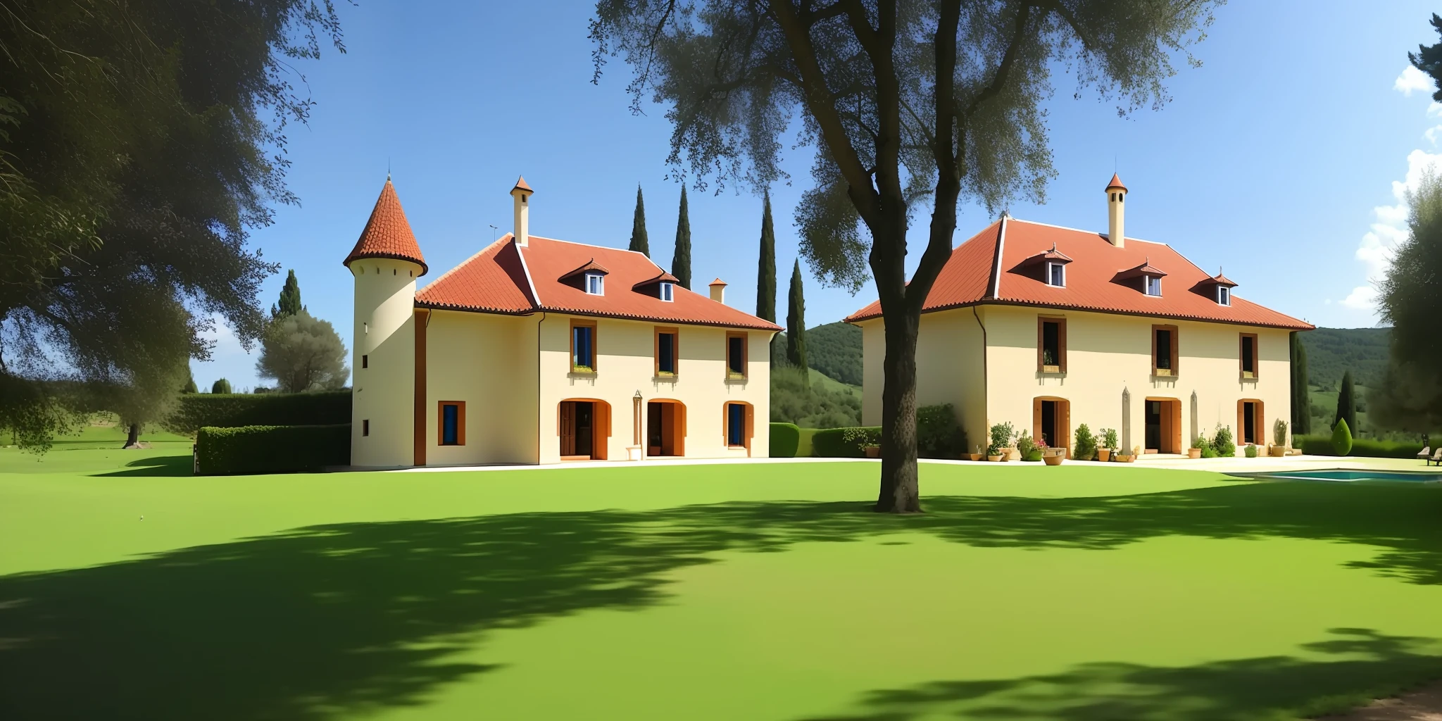 Villa with a medieval castle