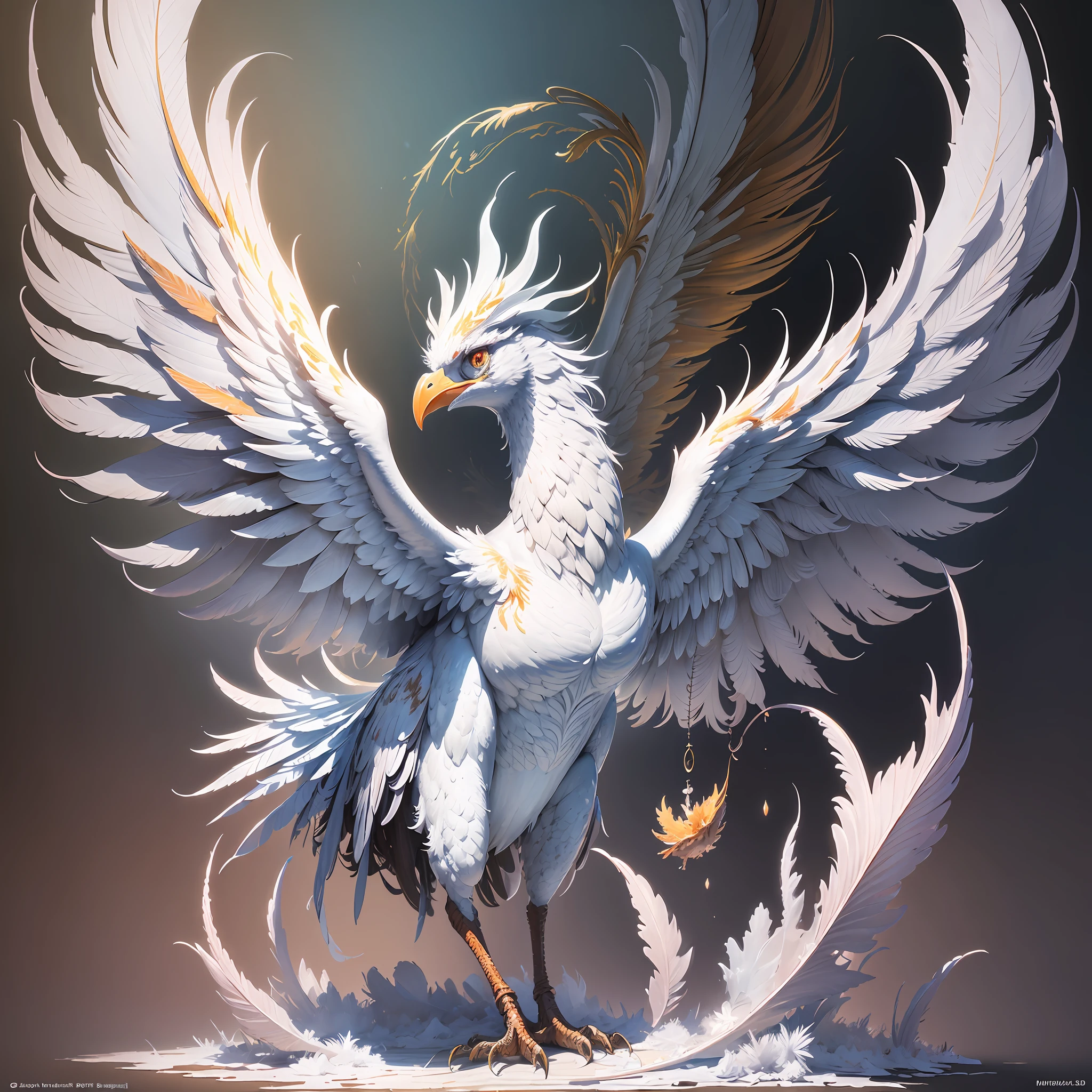(Concept Art + Surrealism), (Ultra Detailed CG 3D Oil Painting, Majestic Phoenix Bird White Frost Feathers + Surreal Background Flowers), (Watercolor Effect + Oil Painting Effect + Magic Effect), (Fantasy + Fairy Tale) --auto --s2