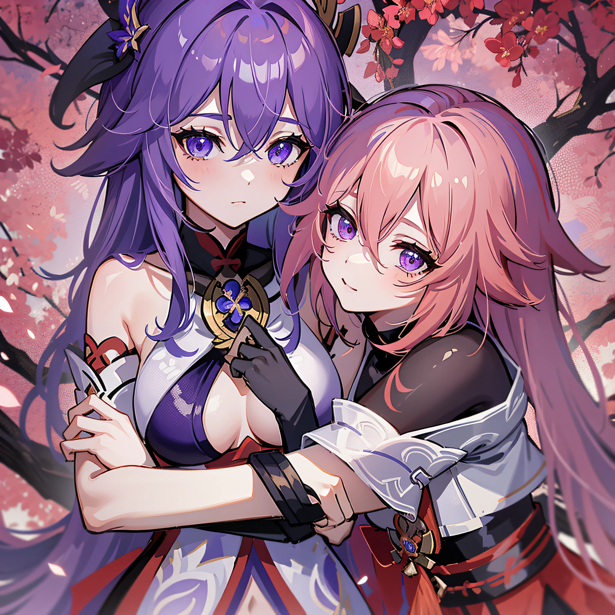 2girl, Yae Miko (Genshin Impact), and Raiden Ei Baal