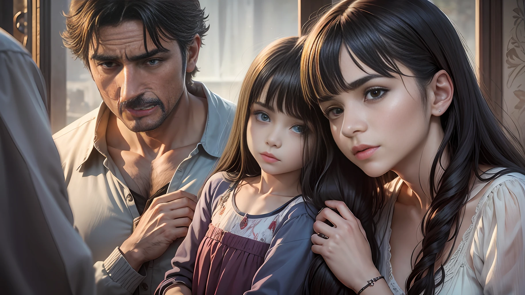 A better quality family),(a dark Turkish scene),(characters: 1 man, 1 woman, 1 teenager and 1 girl),(morning:0.3|afternoon:0.4|night:1) --auto --s2