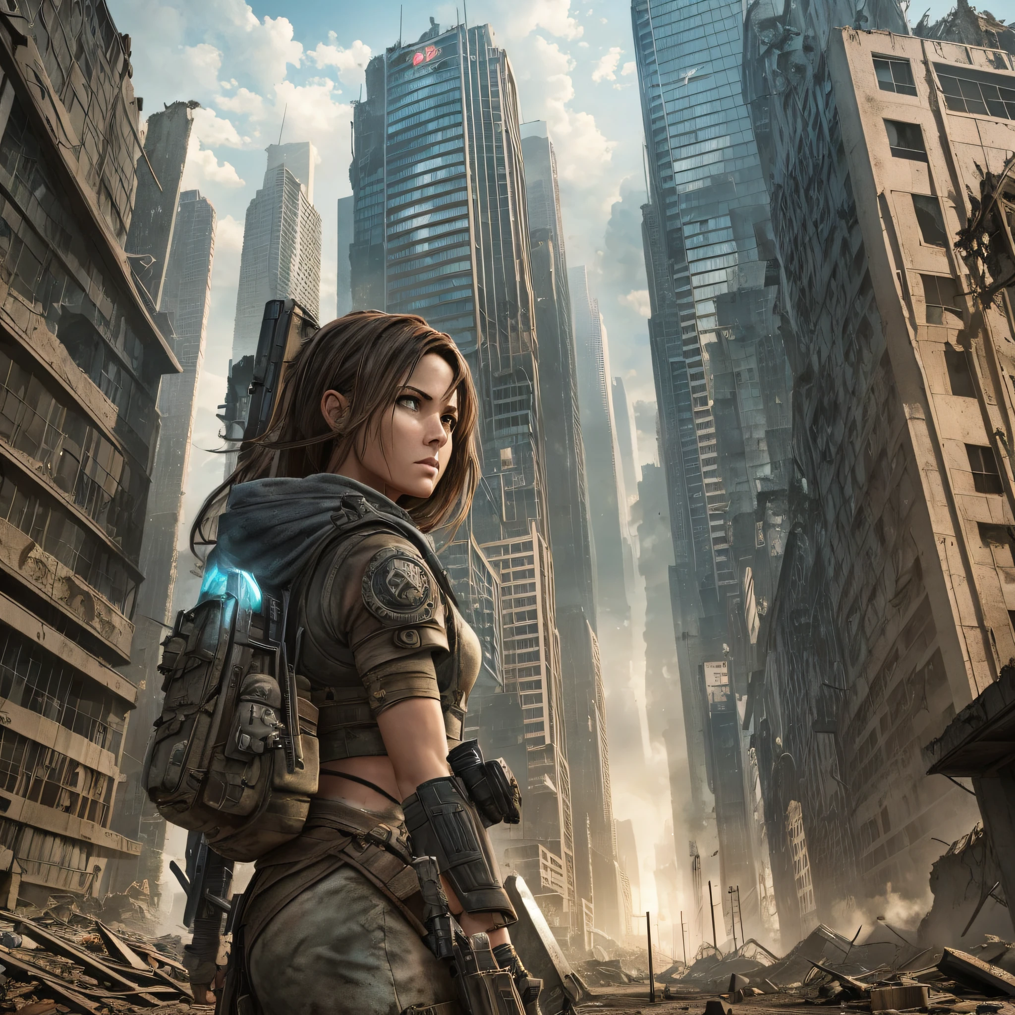 In a dystopian, post-apocalyptic future, a global cataclysm has left the world in ruins, a woman --auto --s2