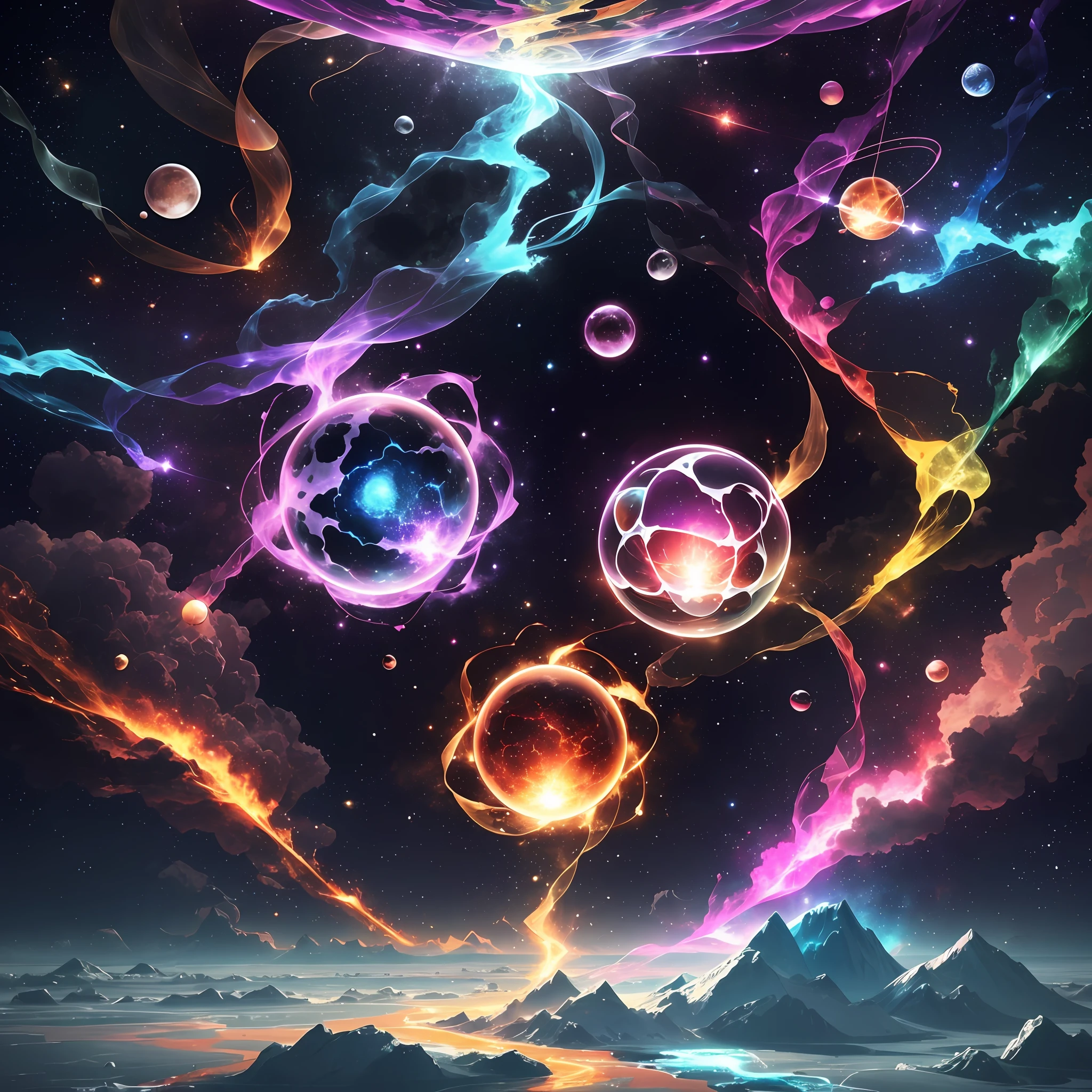9 floating gems made of energy, orbiting space. Energy of fire, ice, corrosive, force, mental, divine, profane, electricity and sonic --auto --s2