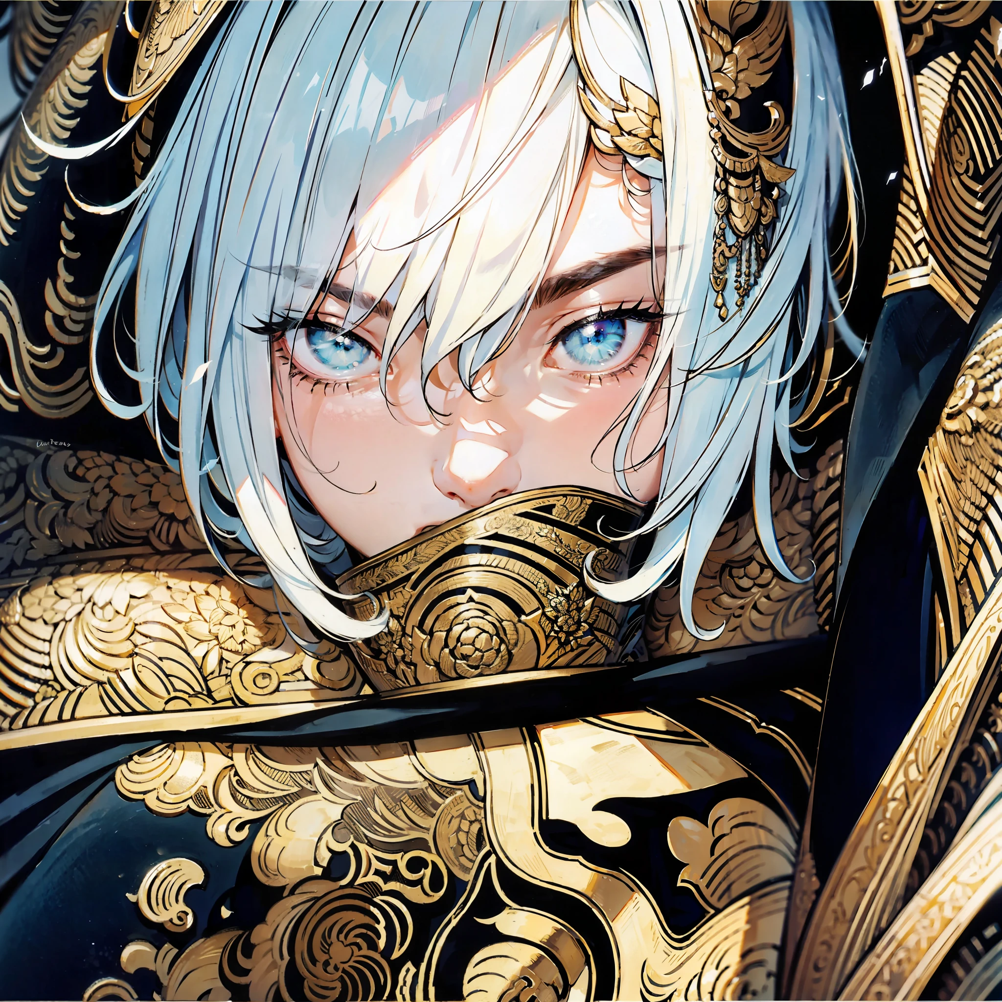 (solo: 1.5), (masterpiece: 1.5), (best quality: 1.5), (bust: 1.3), attractive man, amazing, beautiful detailed wallpaper, extremely detailed, extremely detailed CG unit 8k wallpaper, extremely delicate and beautiful eyes, {{1boy}}, male_focus, thorns, weapon, jewelry, black t-shirt, dynamic pose,
