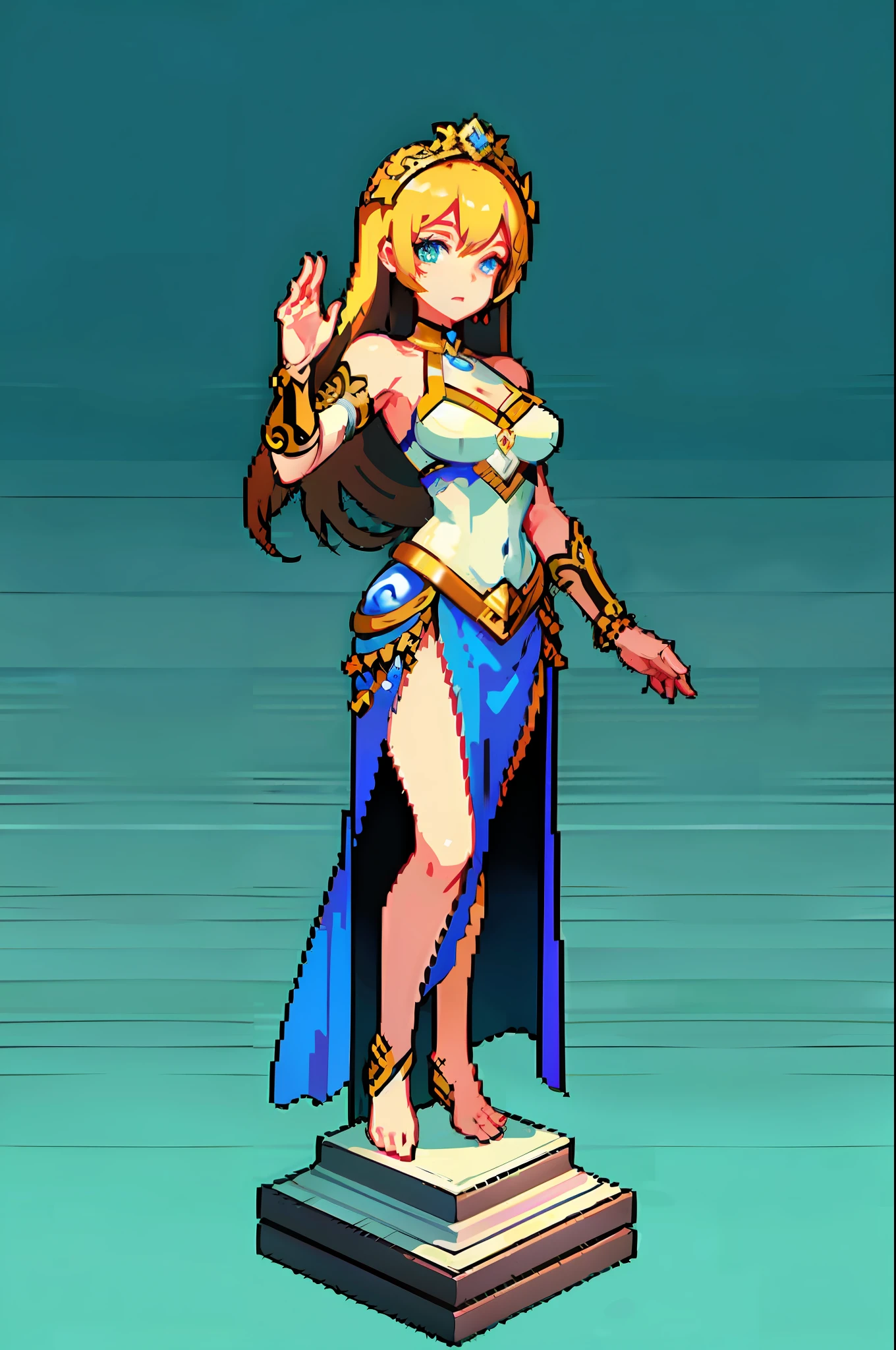 (masterpiece, top quality, best quality), pixel, pixel art, marble statue, goddess