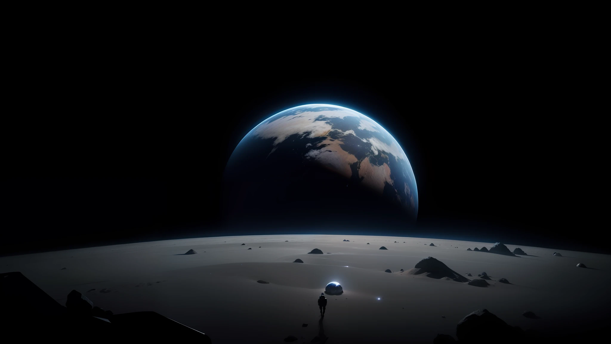 a view of the earth from the moon's horizon, the expanse tv series, 2 0 2 1 cinematic 4 k framegrab, the dark side of the moon, still from avengers endgame, promotional material, globes, parallel, annie liebowitz --auto --s2