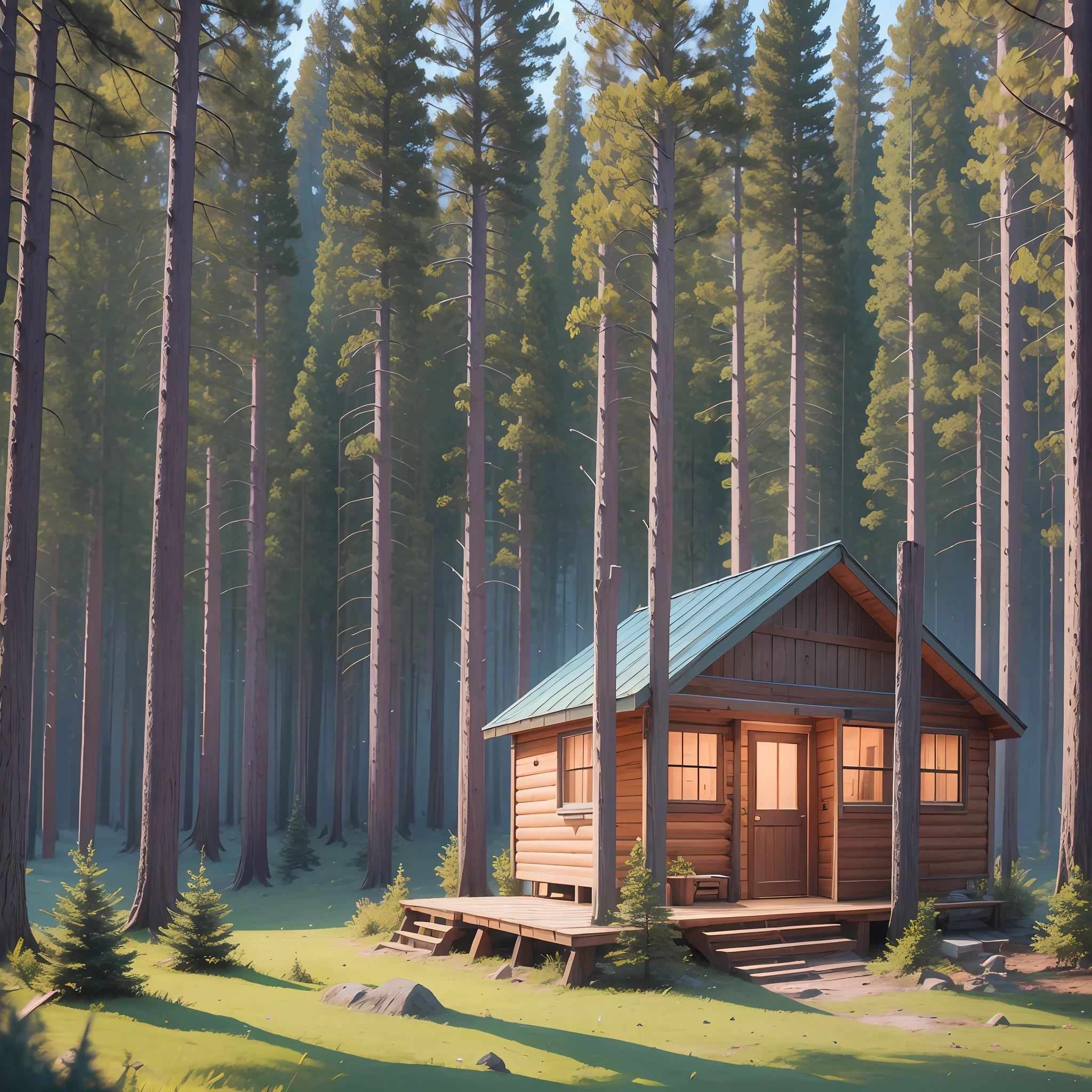 (High quality) (realistic photo) cabin in the middle of the dark forest horror movie style --auto --s2