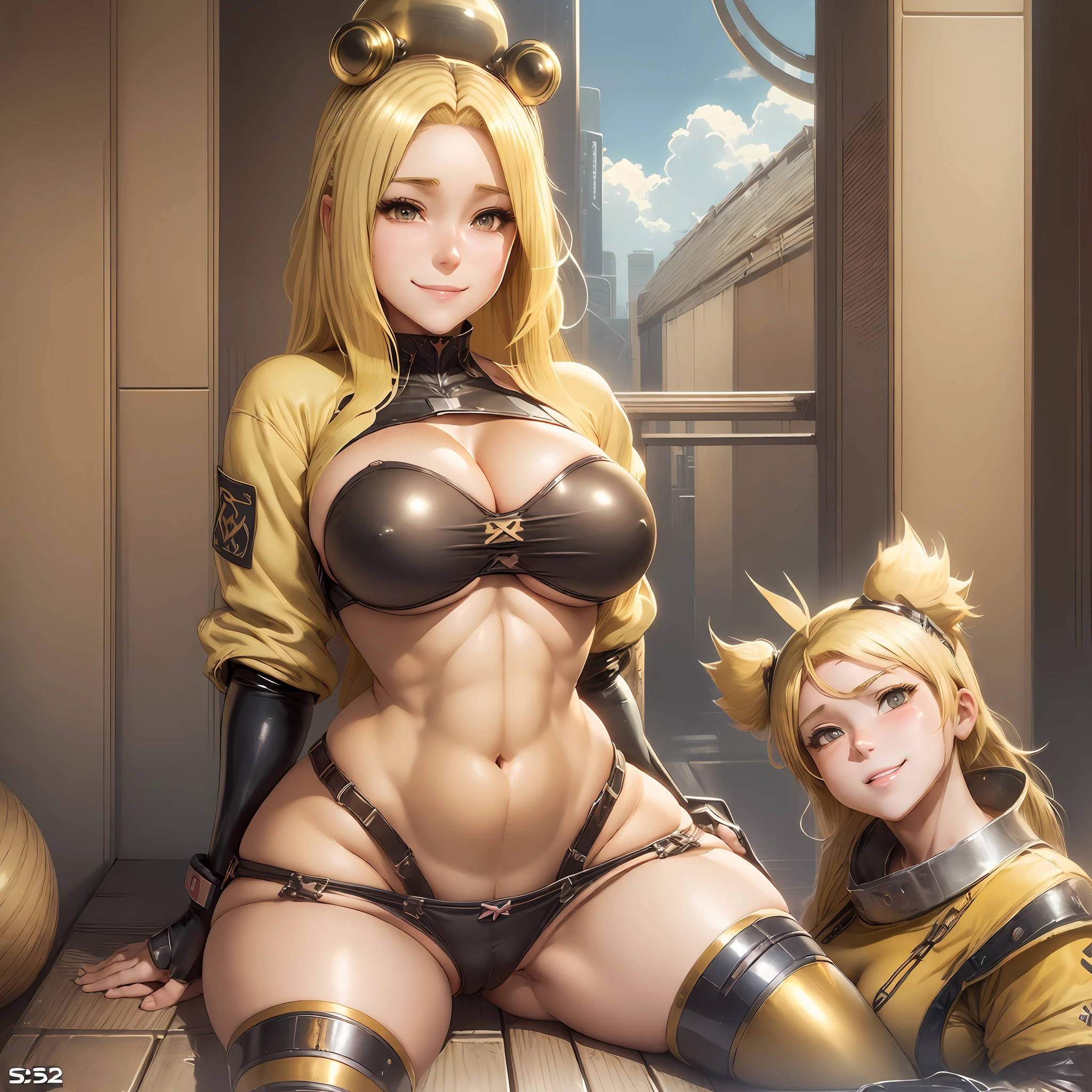 Female anime character, ((cute smile),((friendly),((medium-breast),((big ass),((blonde),((tall)) --auto --s2