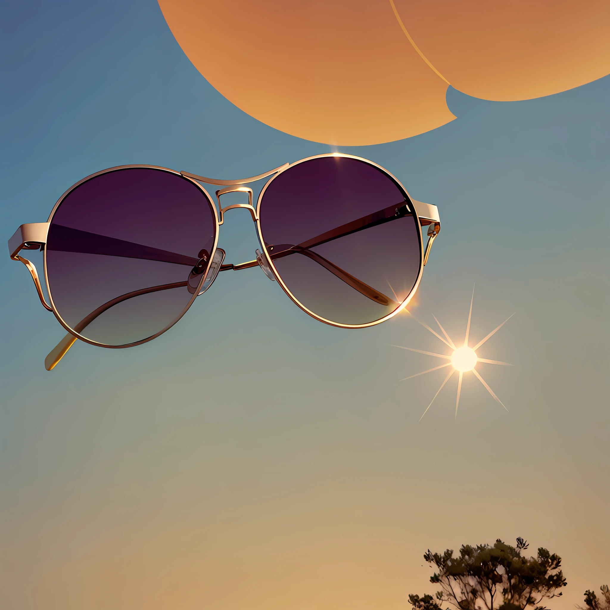 The sun in sunglasses happily strolls in the sky --auto --s2