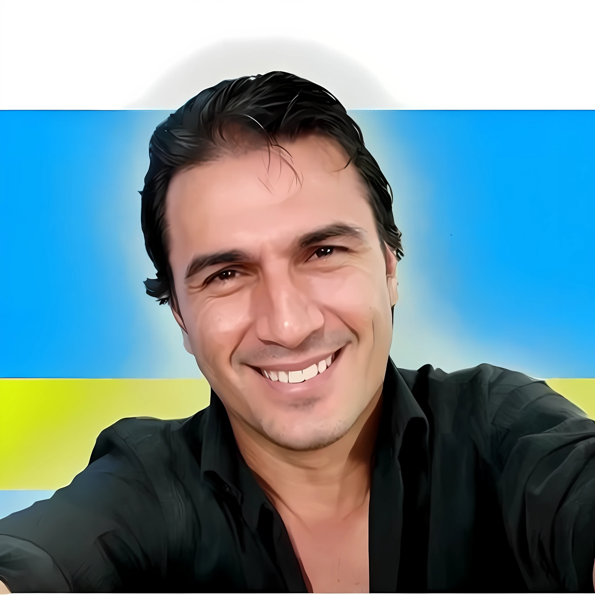 smiling man with black shirt and black shirt holding a cell phone, david rios ferreira, by Juan Carlos Stekelman, by Luis Miranda, instagram post, bolsonaro, profile pic, by Samuel Silva, inspired by Antônio Parreiras, jair bolsonaro, edu souza, silvio santos, carmelo blandino