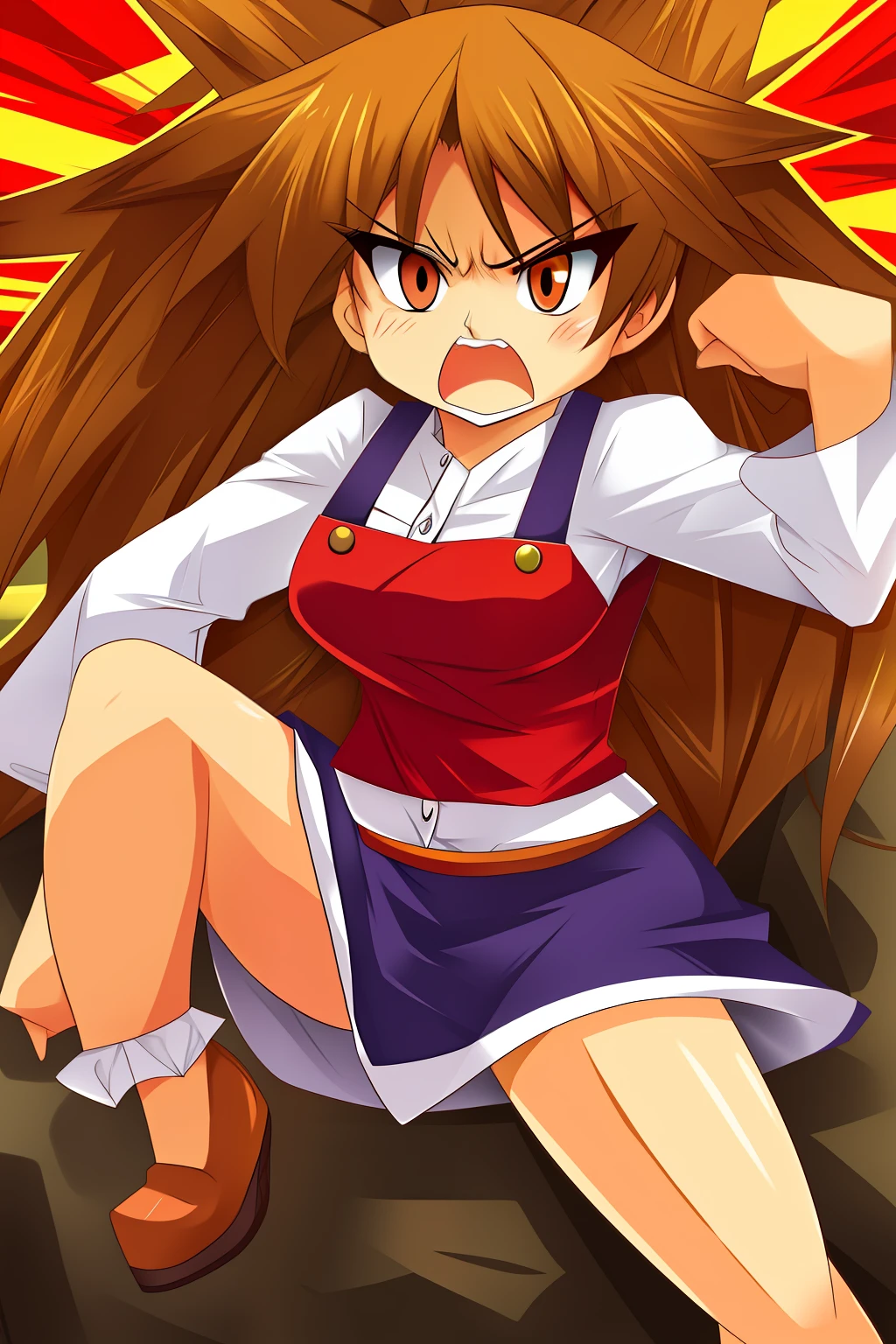 A cute woman angry