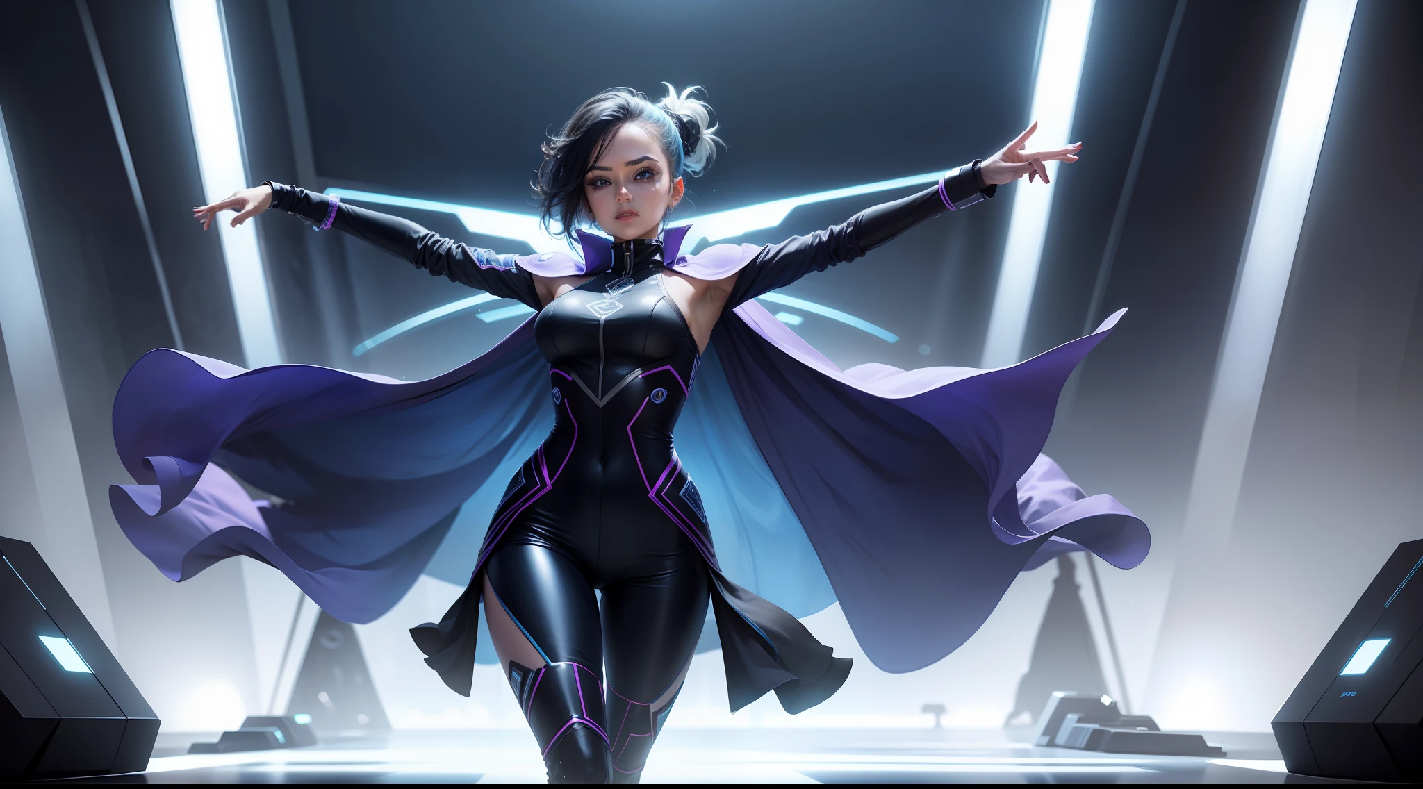 Dance template with futuristic outfit in high quality and well detailed