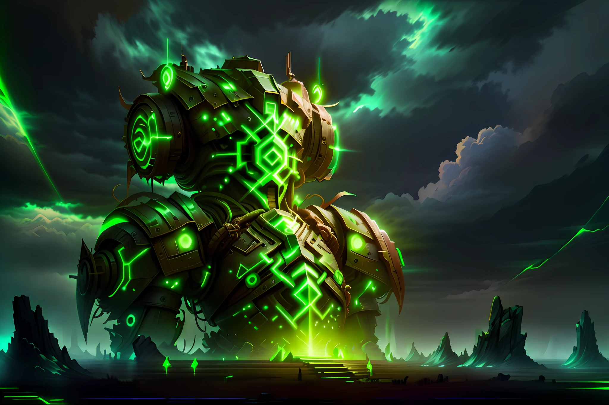 Landscape GlowingRunesAI_green