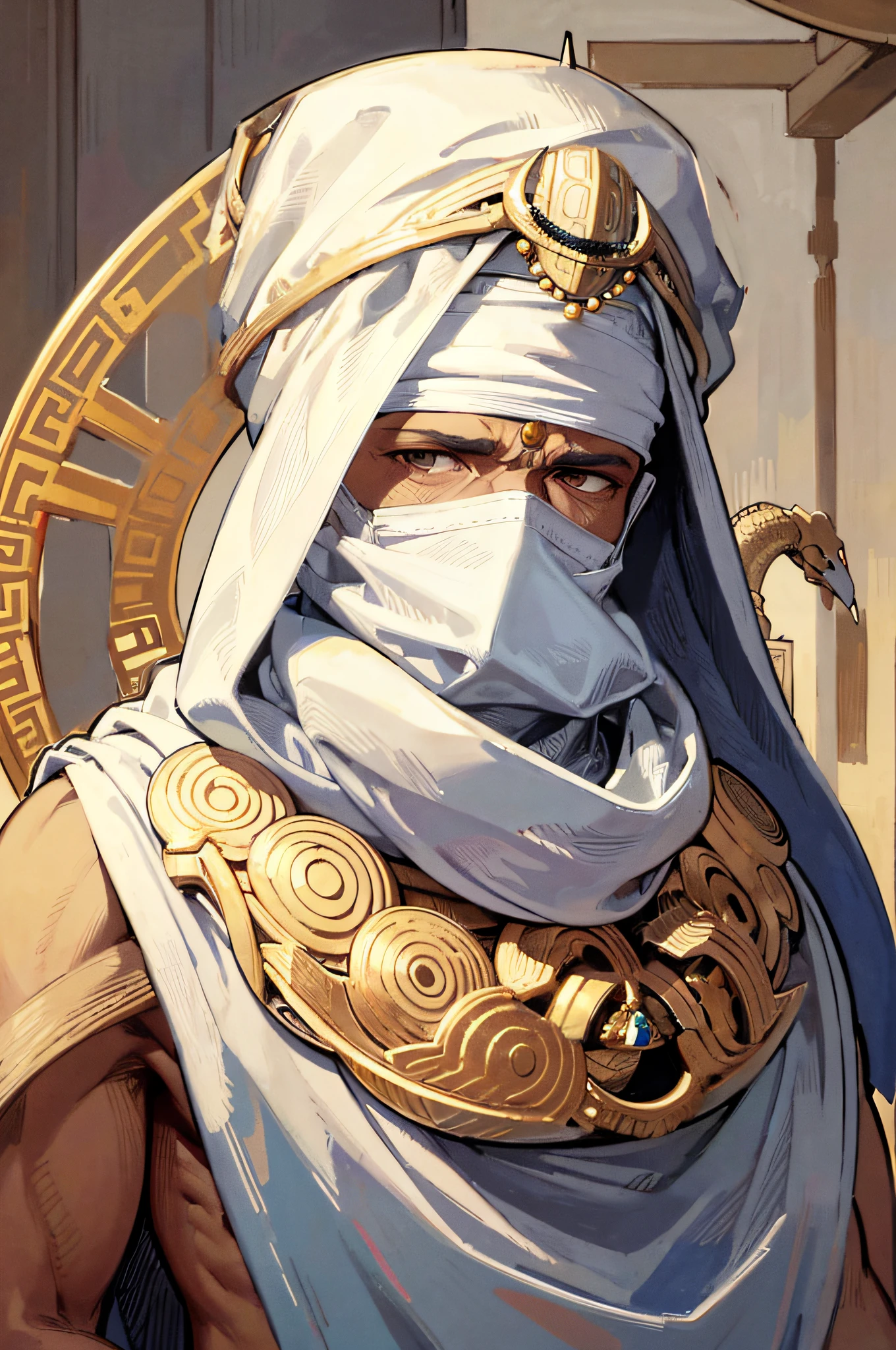 "Leon Nake" in white and gold, evidence.