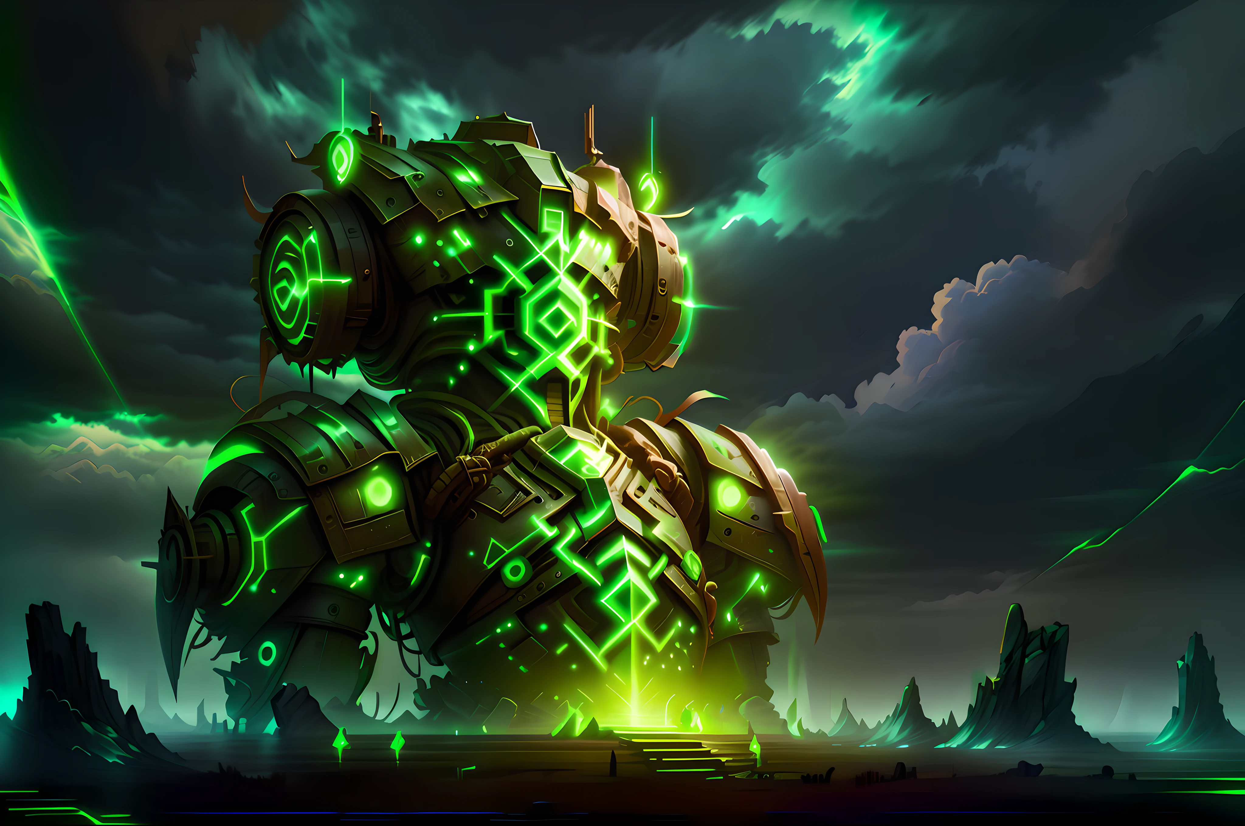 Landscape GlowingRunesAI_green