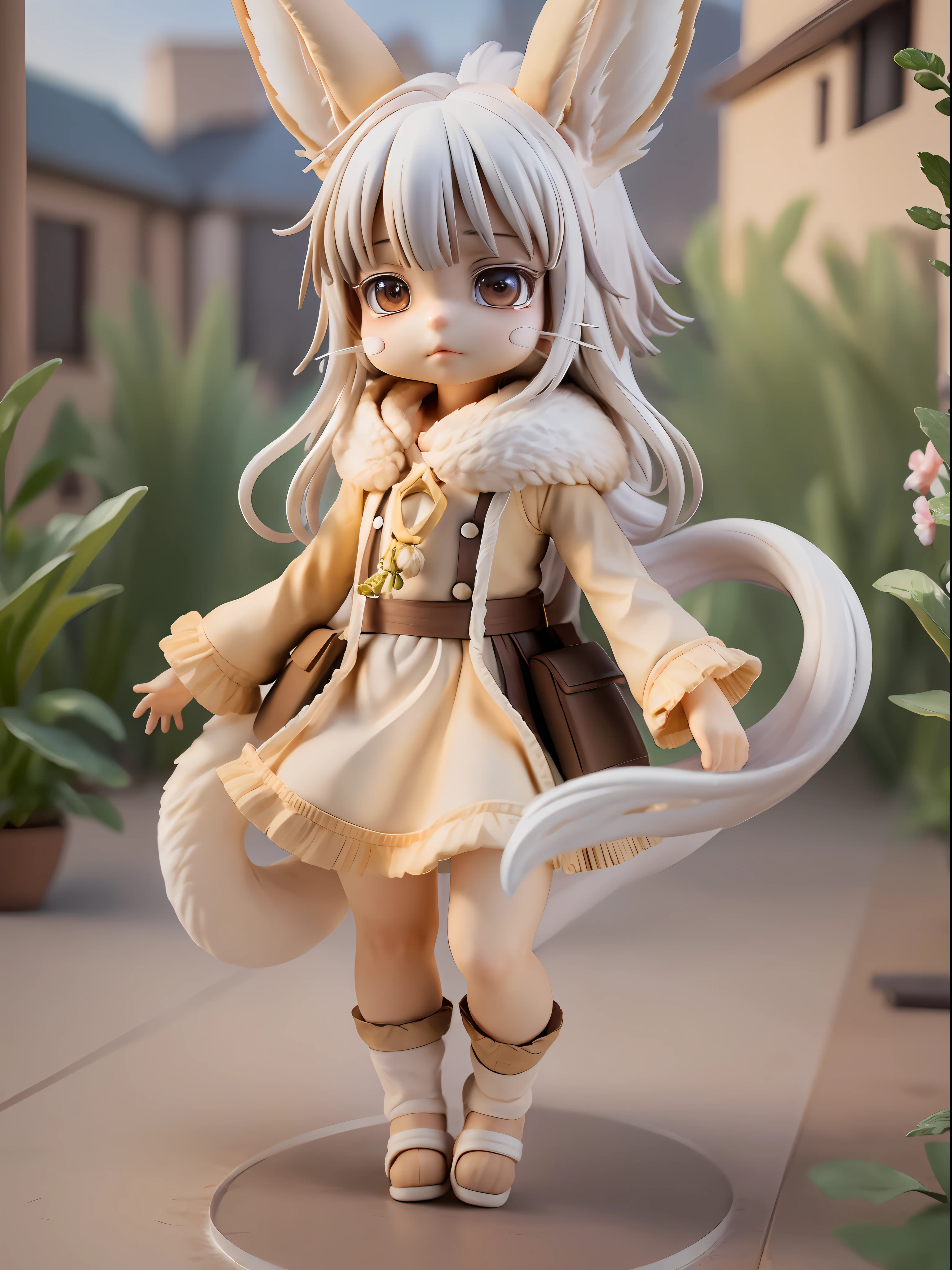 ((solo)), (((kemono))), (((child))), (((nanachi))), ((cute face)), (cute ears), (detailed white hair), ((detailed beige body)), detailed white chest, ((fluffy tail)), outside, in public, (detailed background), (higher body detail), (explicated),fur, fluffy,full body, chibi, [realistic], [3d], (3dcg), ((octane render)), closed mouth,full body,
(8k, RAW photo, best quality, masterpiece:1.2), ultra high res, (((realistic, photo-realistic))), professional lighting, detailed lighting, professional photography, fisheye, dynamic angle, high quality, high res, extremely detailed, bloom,ultra detaile lighting,ultra detaile shadow,
depth of field, sketch, sharp focus, soft lighting, good composition, god light highlight, detailed, (((photorealistic details))), detailed skin, to8contrast style