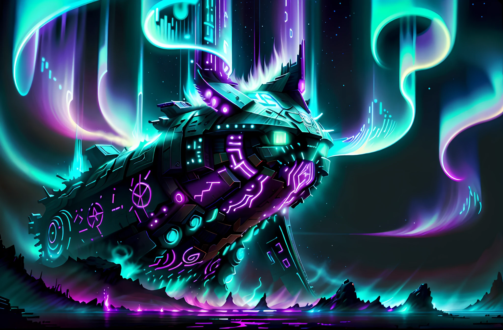 [GlowingRunesAI_purple:1] northern lights