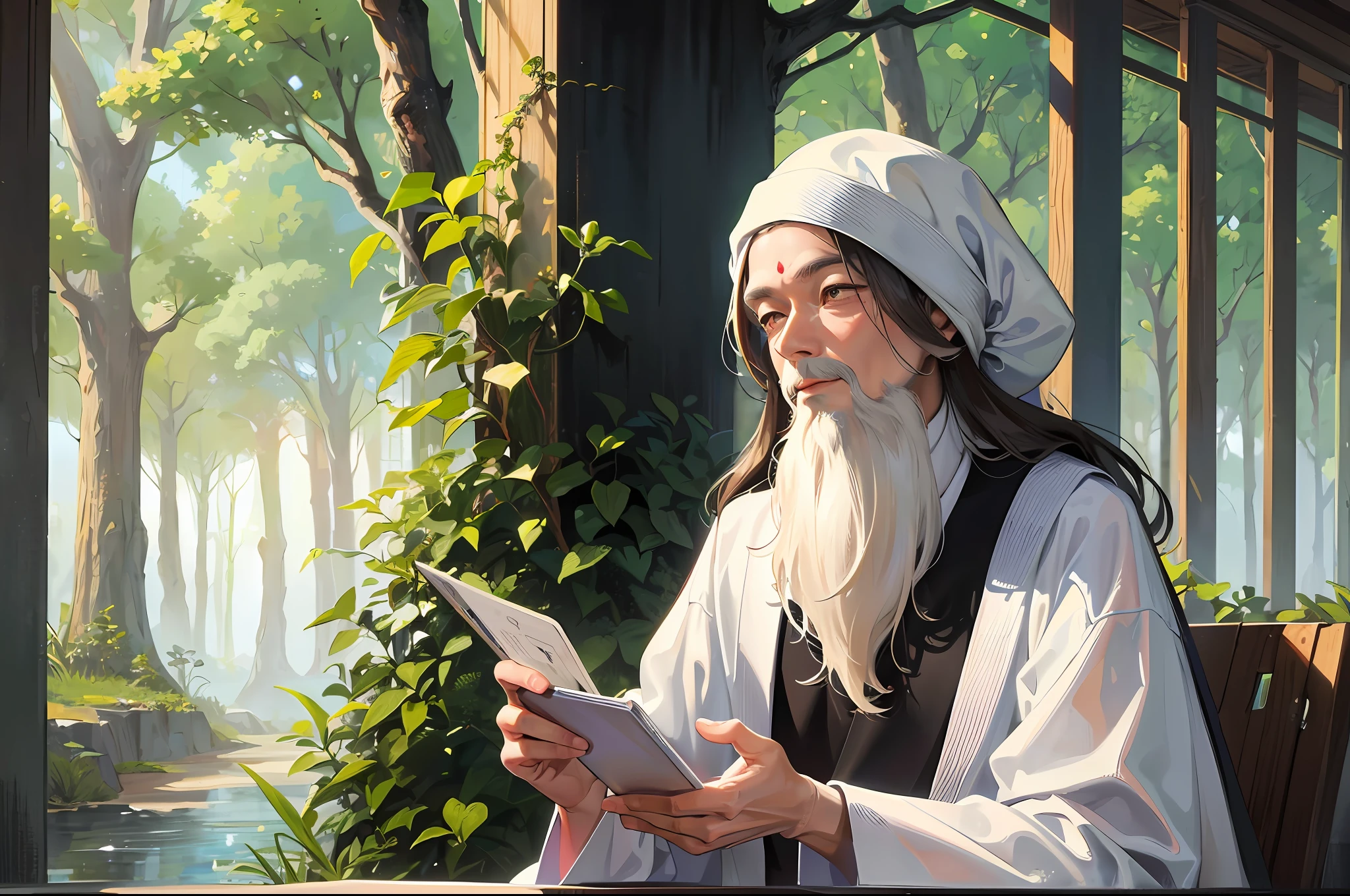 Describe a scene from a lecture by Master Osho in which he talks about the importance of living in the present moment and letting go of past and future concerns. --auto --s2