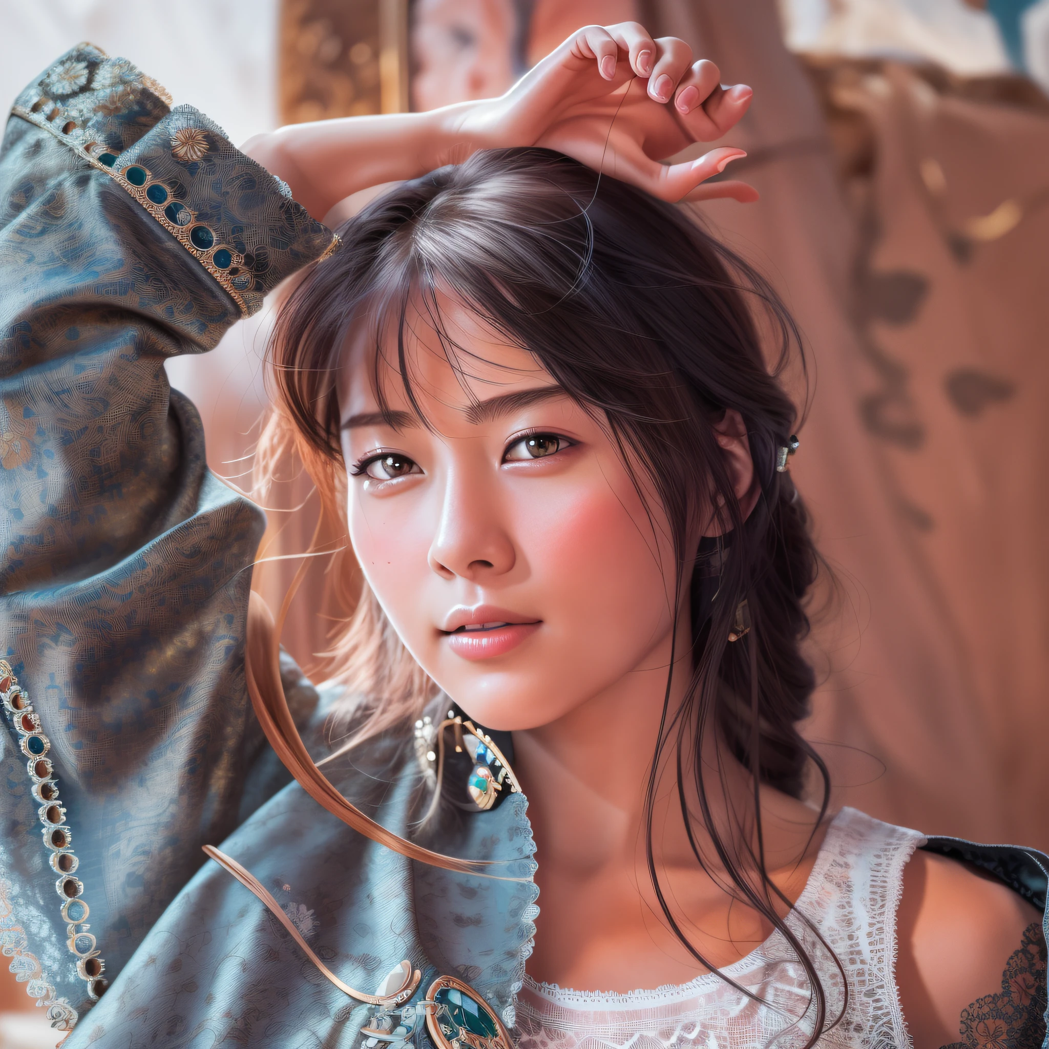 Masterpiece, best quality, ultra detailed, highres, High resolution, 4K, 4K portrait, 8K, 8K portrait, 16K, 16K portrait, Unity 8K wallpaper, extremely detailed CG, Realistic, Raw photo, Real person, Portrait photography, photorealistic, shiny skin, detailed skin, IZUMI SAKAI