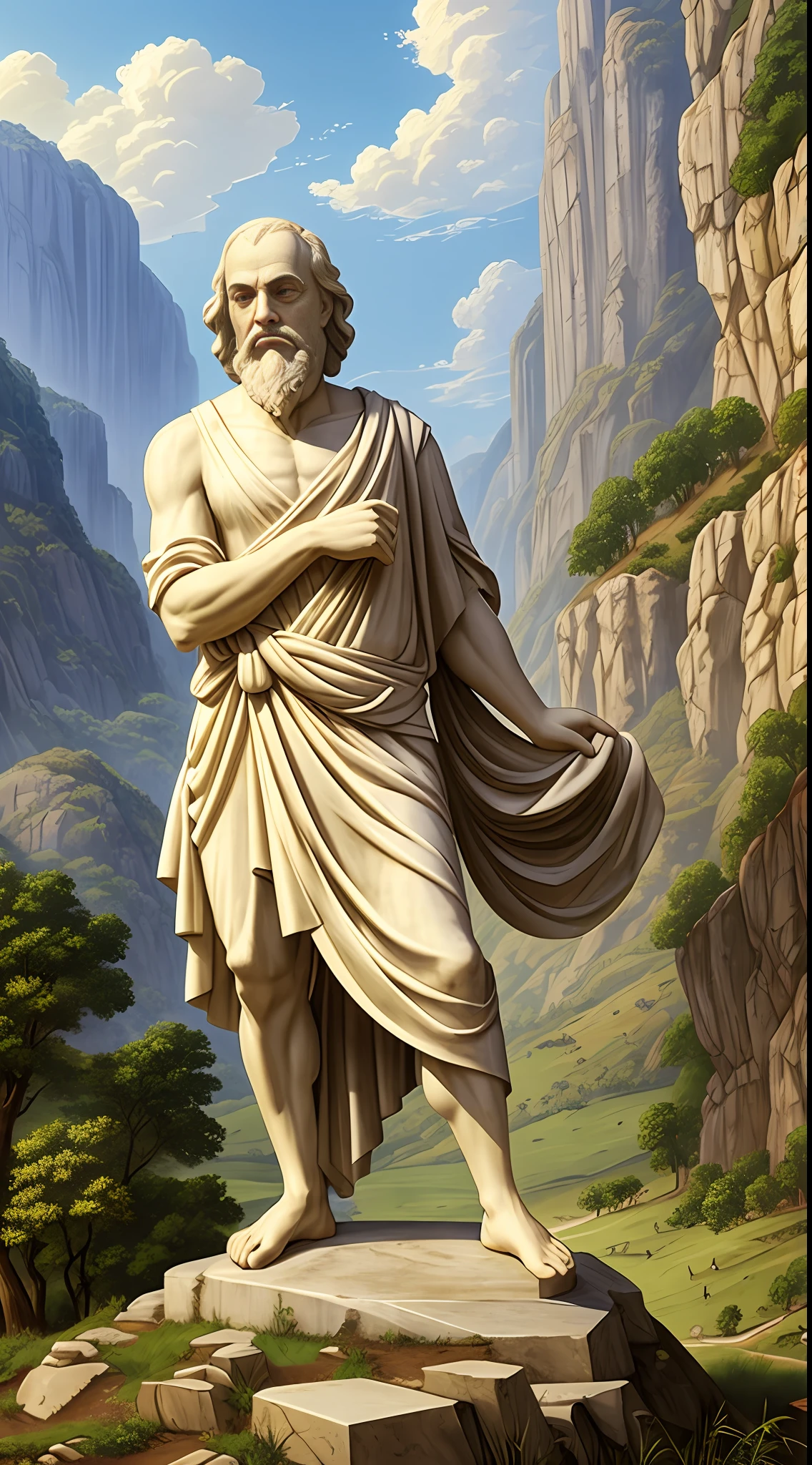 Socrates in a beautiful landscape --auto --s2
