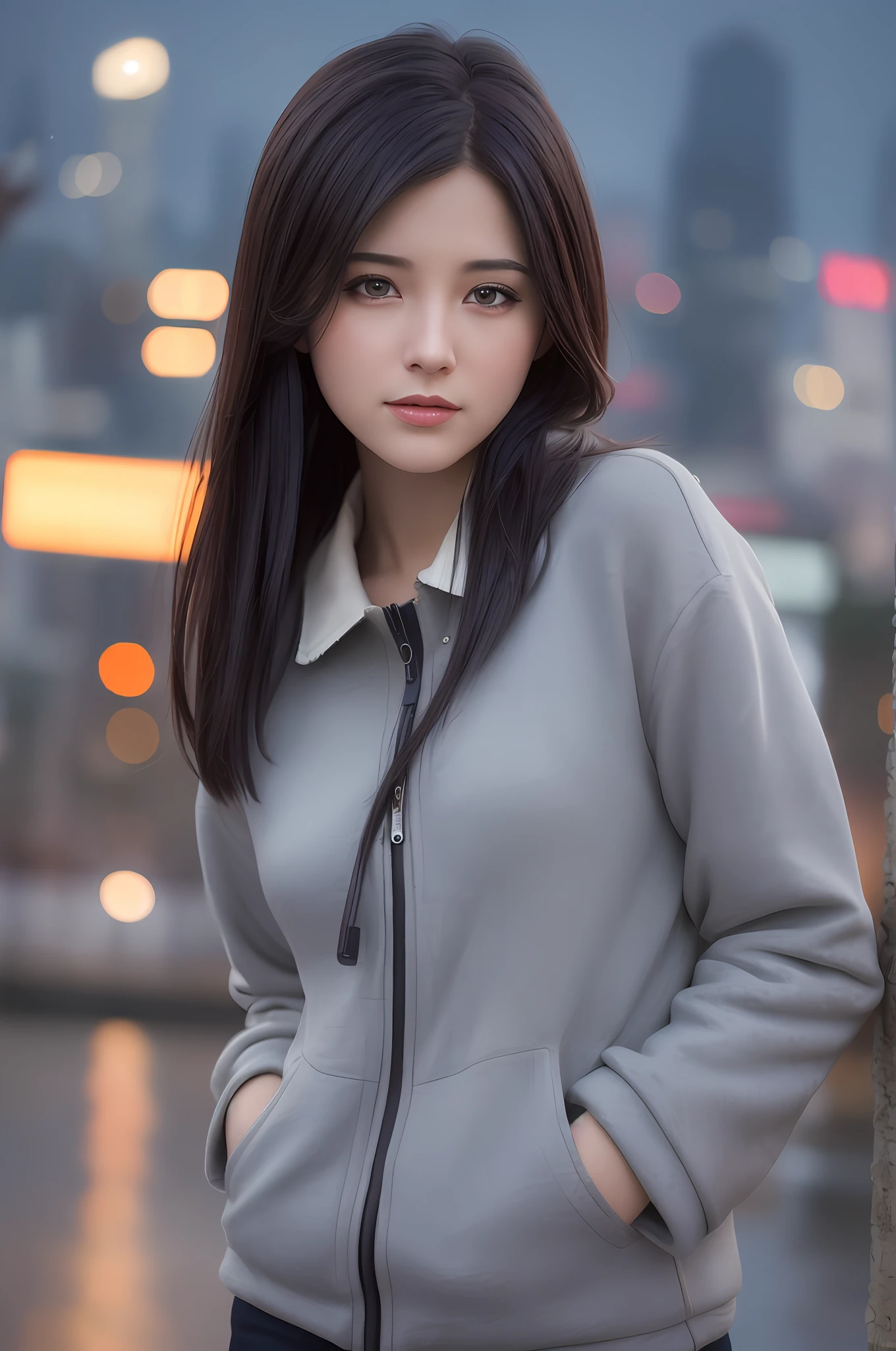 mix4,(8k, RAW photo, best quality, masterpiece:1.2), (realistic, photo-realistic:1.37),1girl,cute,cityscape, night, rain, wet, professional lighting, photon mapping, radiosity, physically-based rendering, shy expression