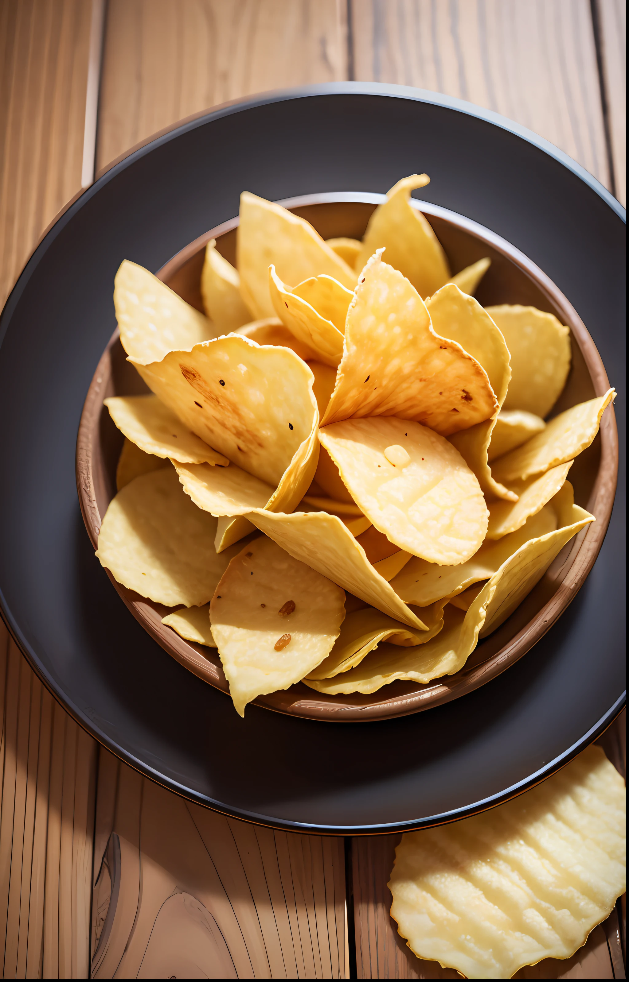 Photo of a plate of potato chips --auto --s2