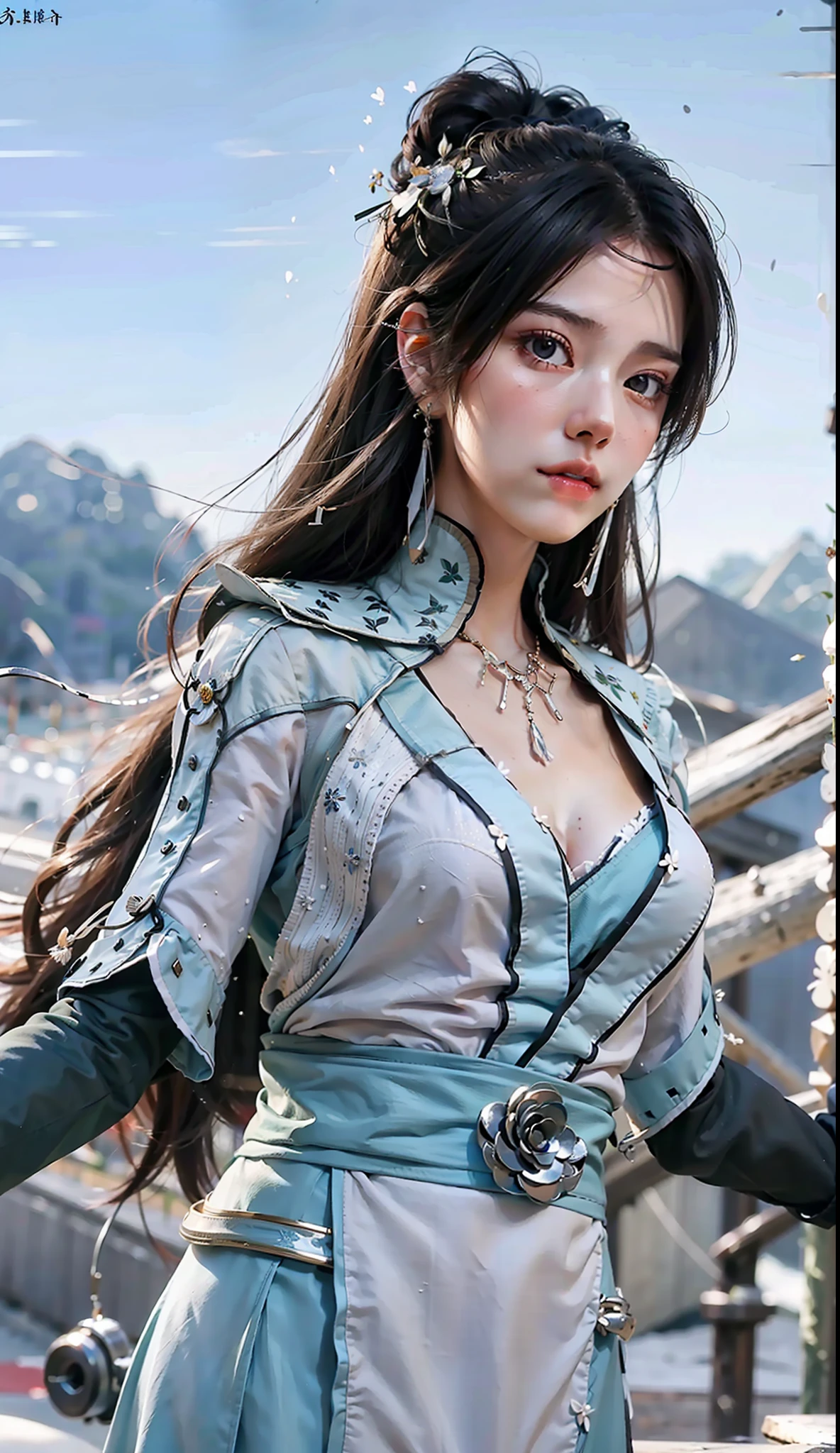 Best quality, masterpiece, extremely delicate beauty, very detailed, CG, unified, 8k wallpaper, beautiful detailed girl, (very detailed face), beautiful detail eyes,
1 girl, solo, blurred background, (waist apron: 1.3), master shot