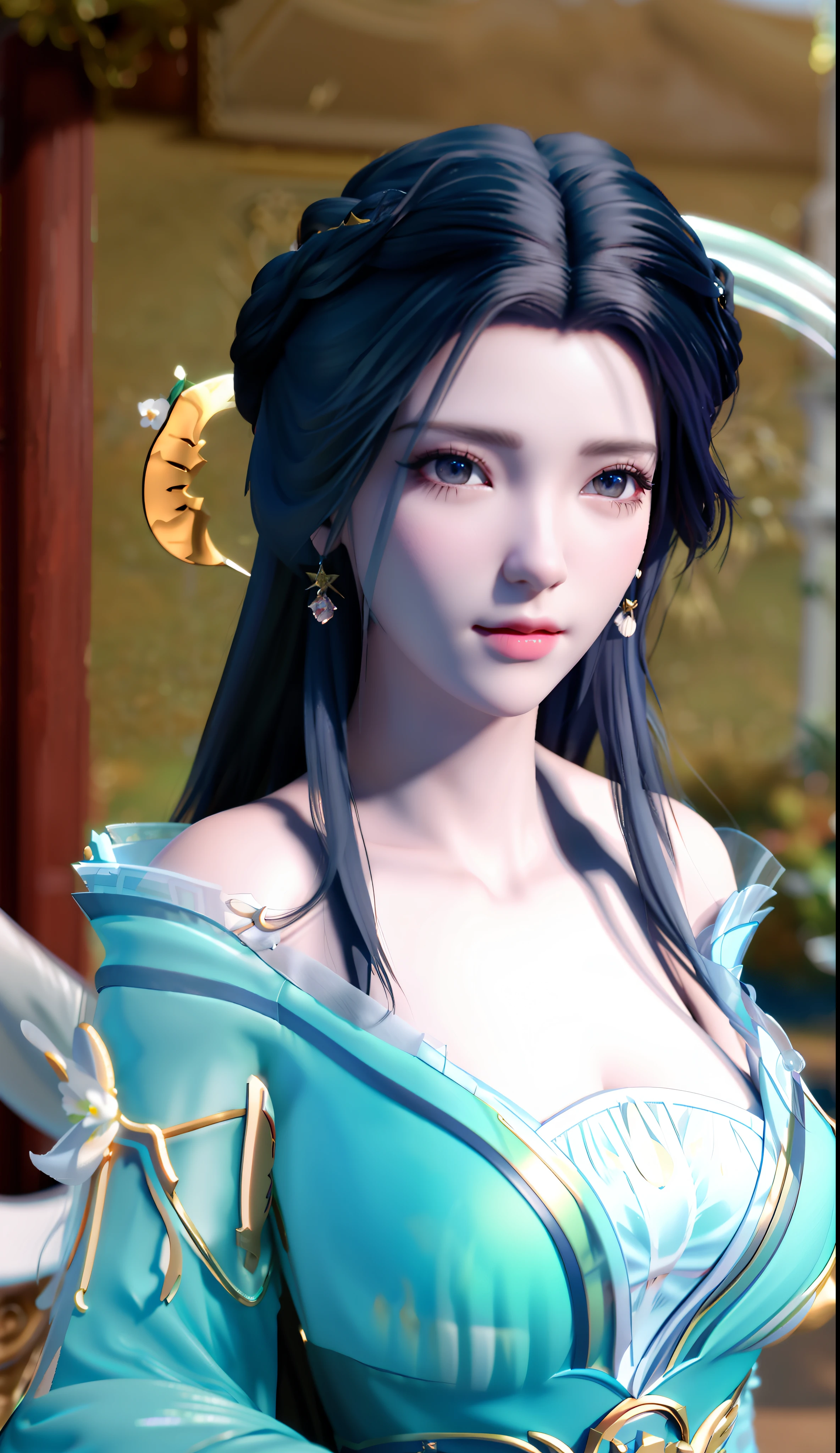 blurred background, highest quality, woman closeup, perfect face, perfect figure, alluring, charming, ultra hd, textured skin, super detail, 8k, super fine,, super big tits, divine milk,, 3dcg, 3d render character 8k, cg fantasy, CGstation, anime, surrealism, semi-nude,, nude, nude, royal sister, milf