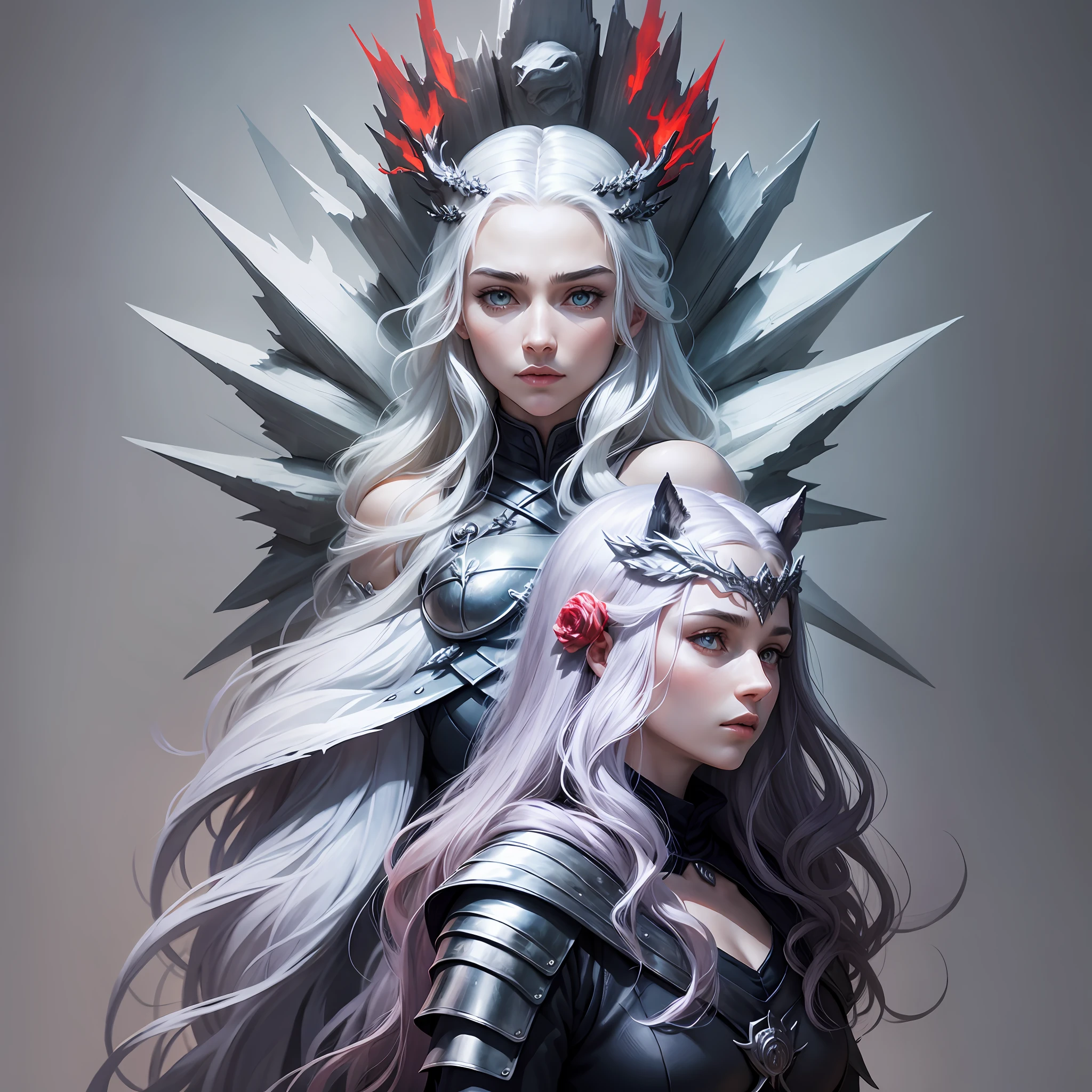 A modern design mixing the symbol of House Stark and Targaryen with reference to Game of Thrones --auto --s2