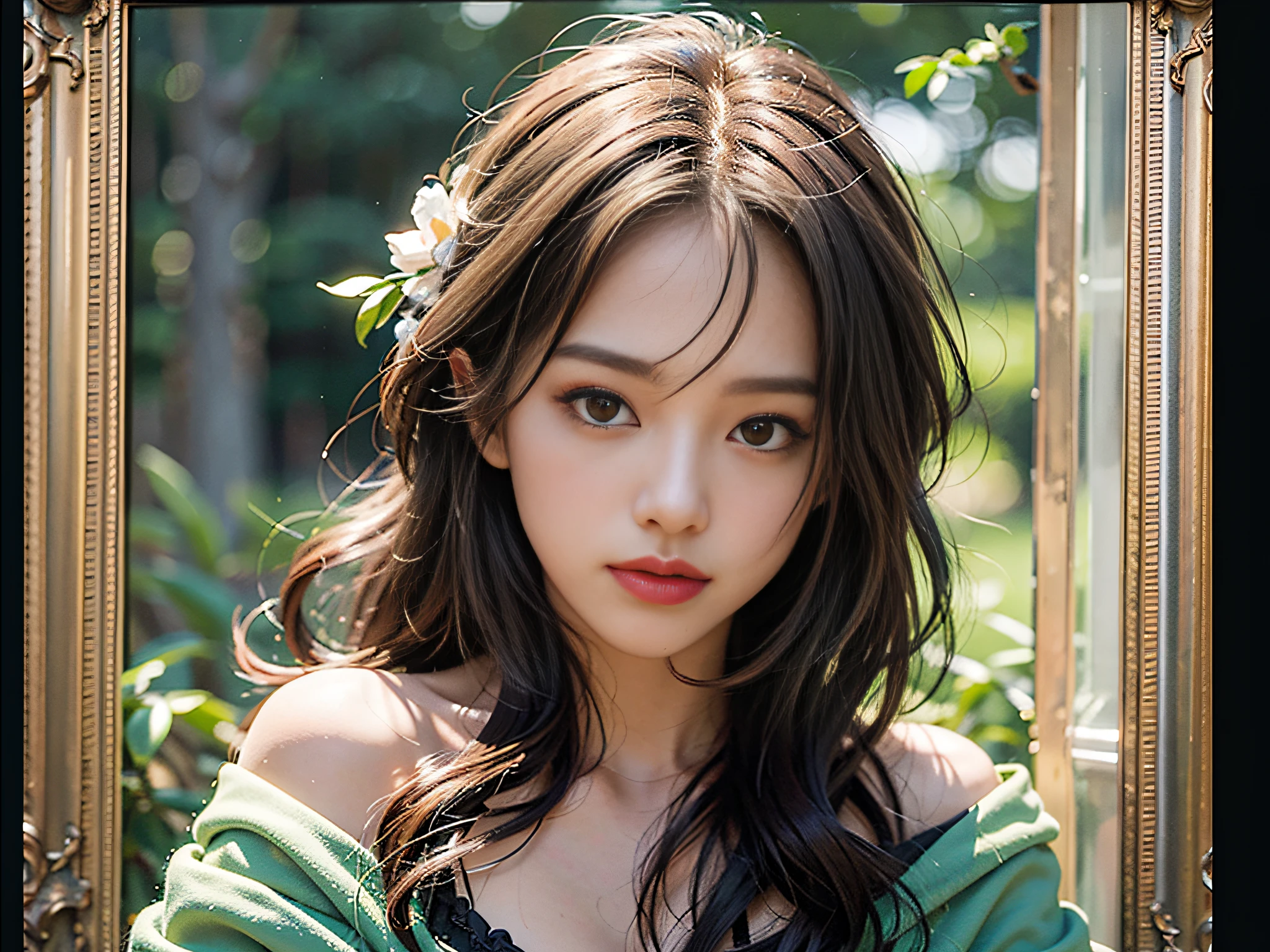 Best quality,masterpiece,ultra high res,(photorealistic:1.4),1girl,shoulder,charming,Looking at the camera,