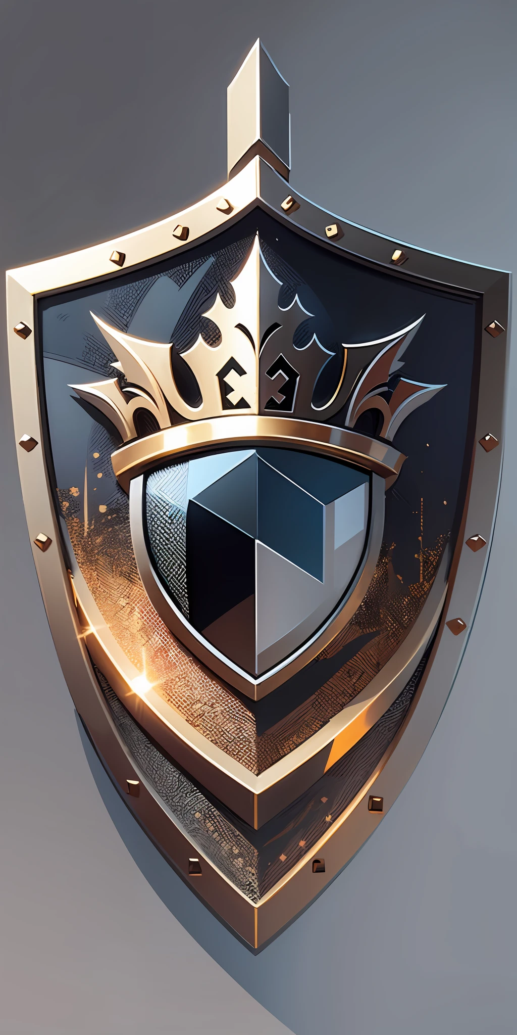 [Medieval shield] + [Solid, minimalistic] + [Vector illustration, sharp details] + [T-shirt, logo:1.2, vector-art] [on white background:1.4] as a t-shirt logo in the style of art     3,  from: 512x512,  0.4  Midjourney:90.0 --auto --s2
