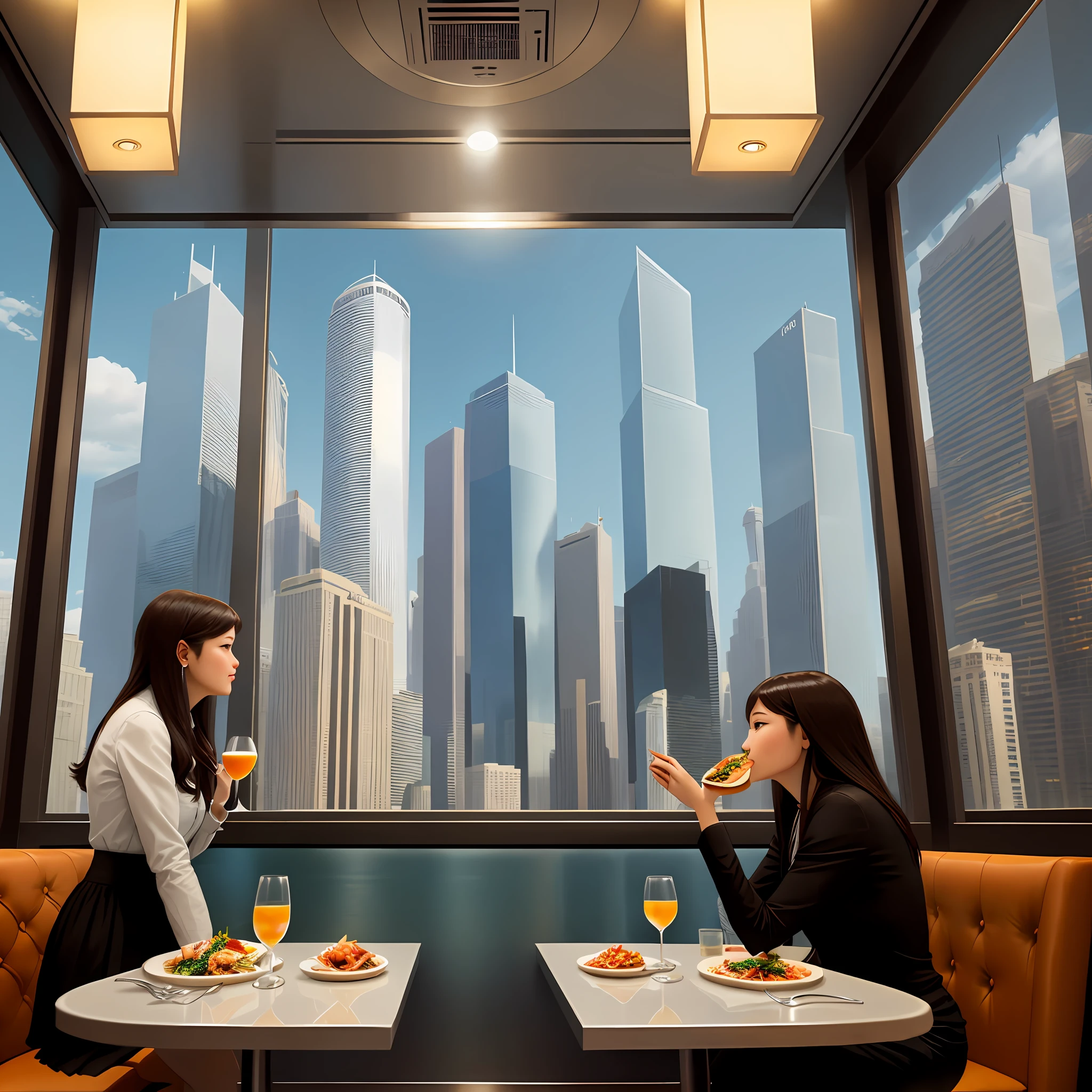 Dining while admiring the skyscrapers Restaurant