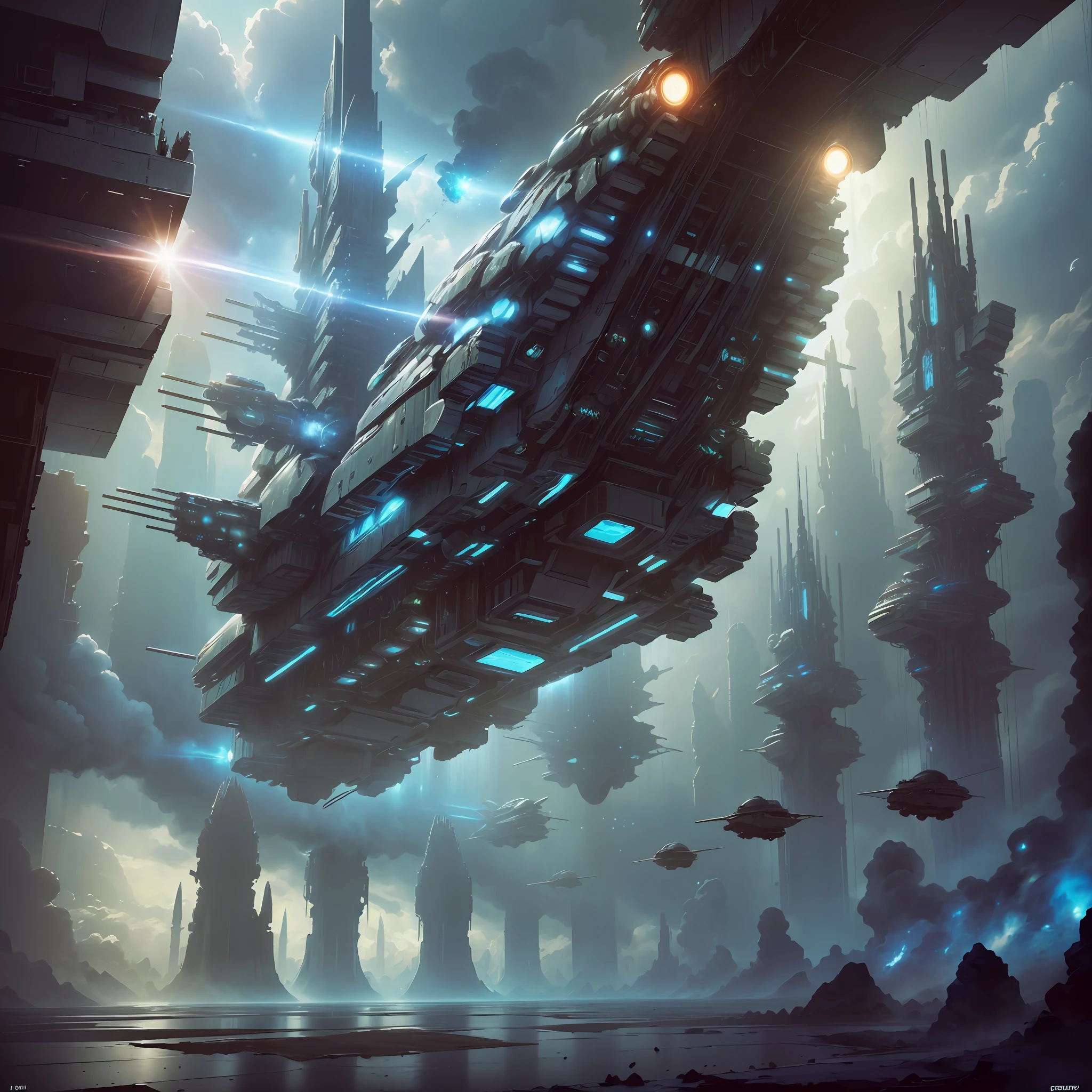 Infinite universe, 1, 1 super cargo spaceship, strong visual impact, spaceship sense of technology, strong spaceship transportation, spaceship grand and super large, spaceship shock, perspective perspective, real, 8K, super universe, super spaceship, cargo spaceship, punk spaceship, spaceship dark and heavy --auto --s2