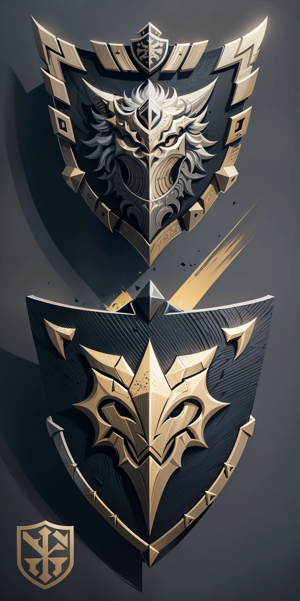 [Medieval shield] + [Solid, minimalistic] + [Vector illustration, sharp details] + [T-shirt, logo:1.2, vector-art] [on white background:1.4] as a t-shirt logo in the style of art     3,  from: 512x512,  1.0  Midjourney:90.0 --auto --s2