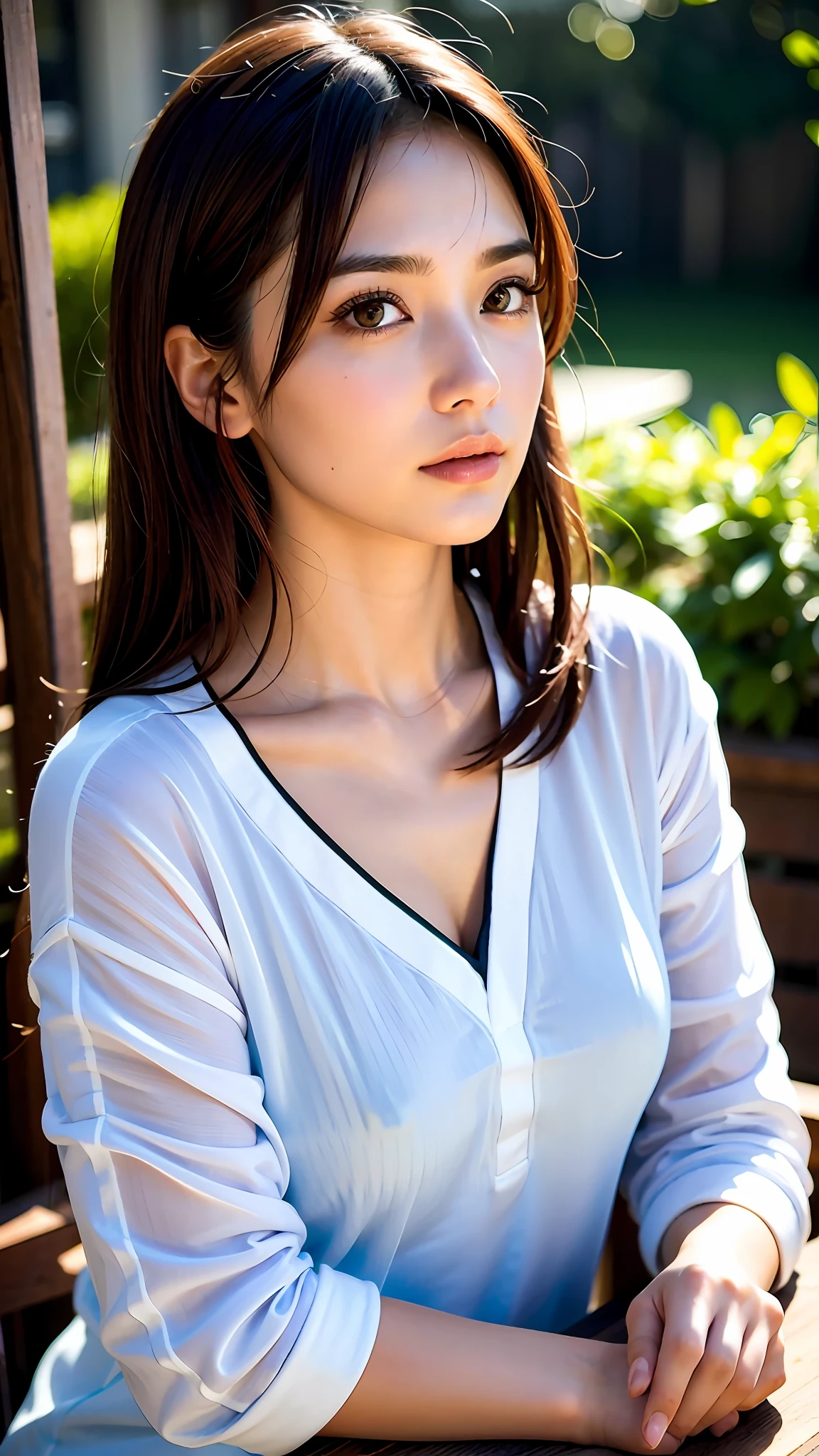 (8K, HDR, highres), ((((Photography, RAW photo, hyperrealism, masterpiece, best quality, ultra highres)))), (pin light, back light, backlighting, cinematic light), sharp focus:1. 4, (hyper detail, finely detailed), face close-up, close-up,
1girl, Egg-shaped face with cat-like eyes, small and plump lips, straight and cute nose, slightly blushing cheekbones, thick eyebrows and long and pretty eyelashes.