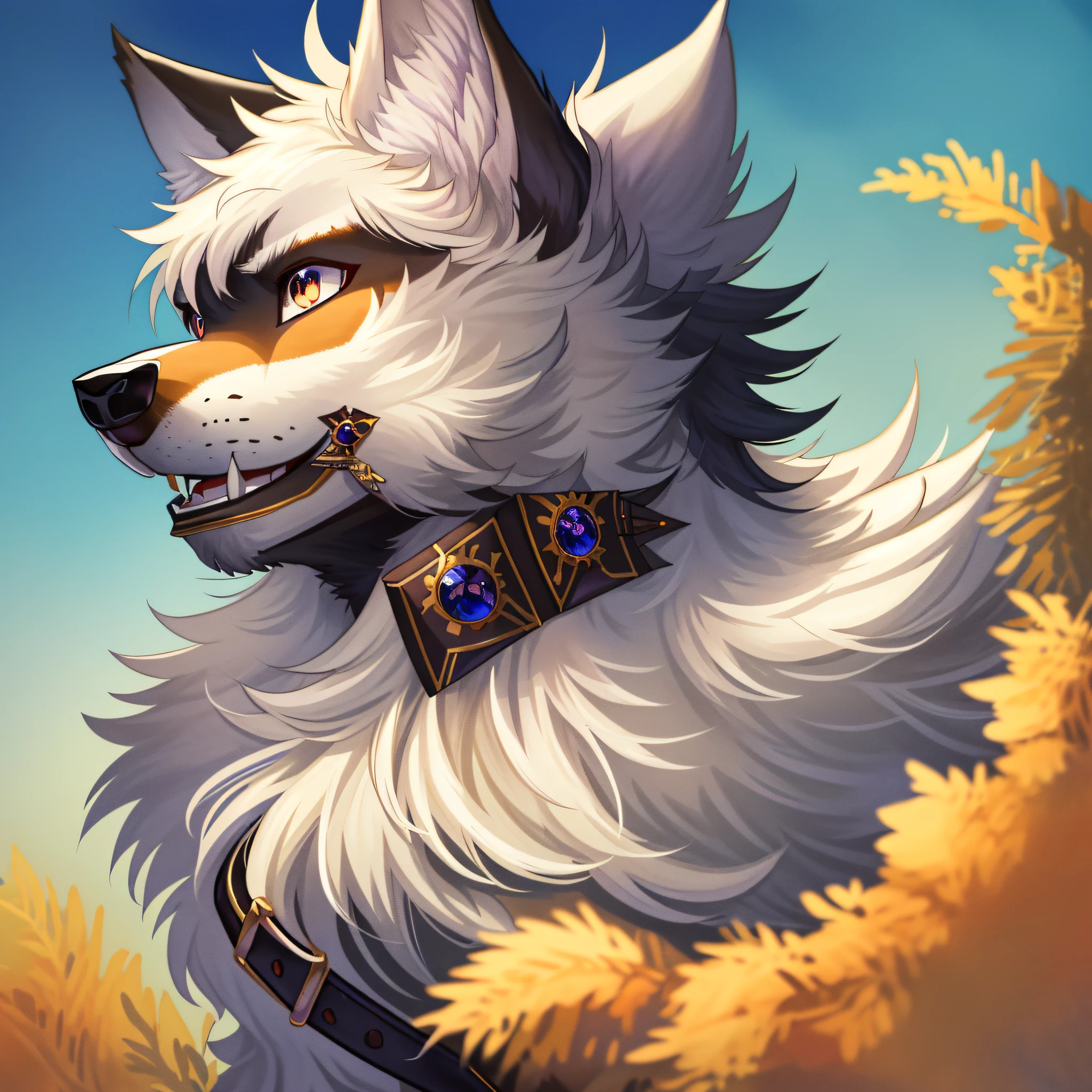 Masterpiece,  best quality, Wolf_male, detailed_fluffy_fur, uploaded_to_e621, antro, furry_male, Masterpiece, Best_quality, solo, (Antro), kemono art style, funfate