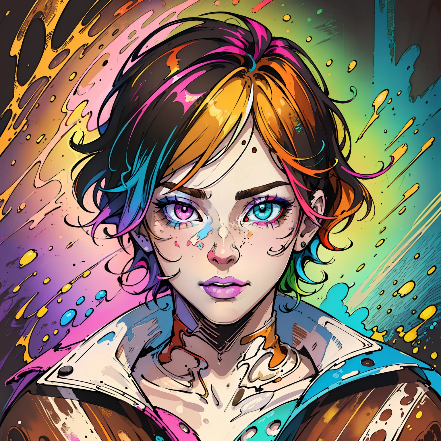 (digital art), (pop art), (phenomenal art), (gorgeous desinger+extreme quality:1.4), (HDR+), light painting, vibrant colors, masterpiece art, a boy with multicolored eyes, with different colors, both with vibrant colors, different, heterochromia, highlighted eyes, different colors, (Wlop's rustic art scene background:1.5)