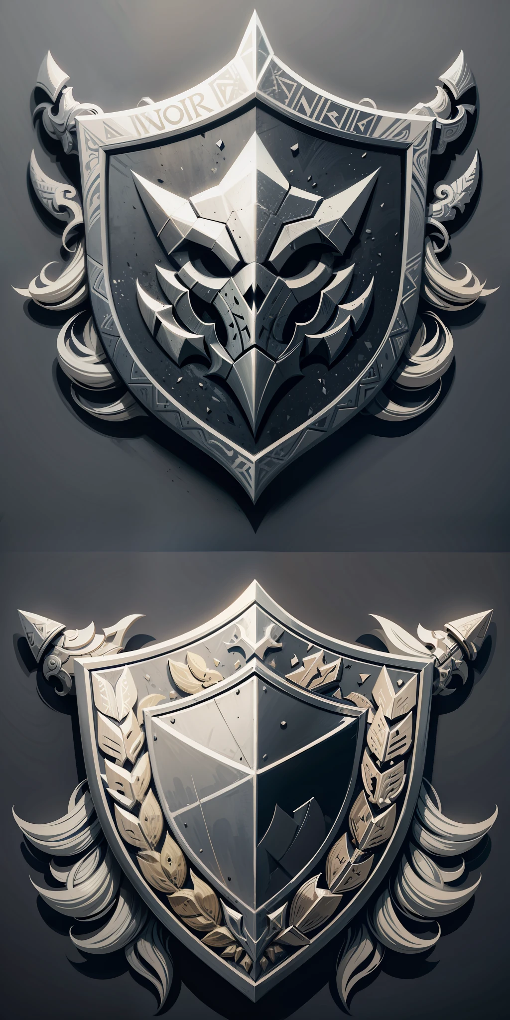 [Medieval shield] + [Solid, minimalistic] + [Vector illustration, sharp details] + [T-shirt, logo:1.2, vector-art] [on white background:1.4] as a t-shirt logo in the style of art     3,  from: 512x512,  5.0  Midjourney:90.0 --auto --s2