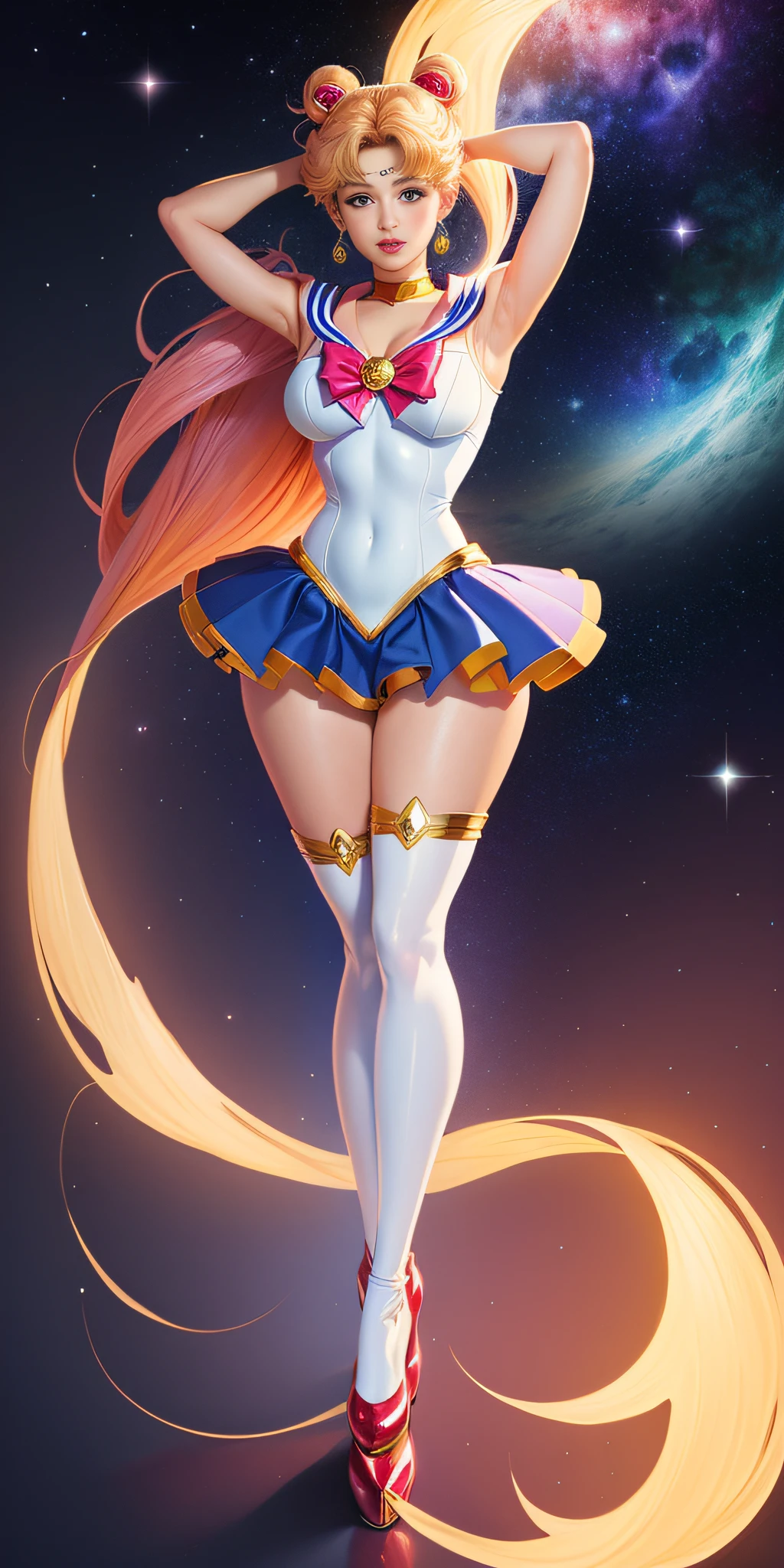 Sailor Moon Sticker, Sexy Costume Full body view, multiple views