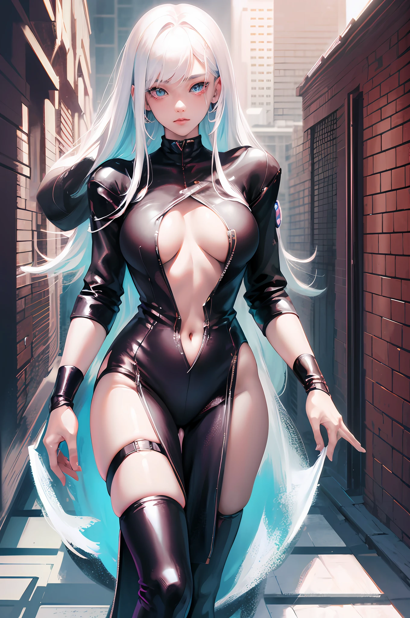 anime girl with white hair and black clothes posing naked, extremely detailed artgerm, detailed digital anime art, artgerm on artstation pixiv, guweiz on pixiv artstation, guweiz on artstation pixiv, fanart best artstation, :: rossdraws, trending on artstation pixiv, rossdraws 2. 5