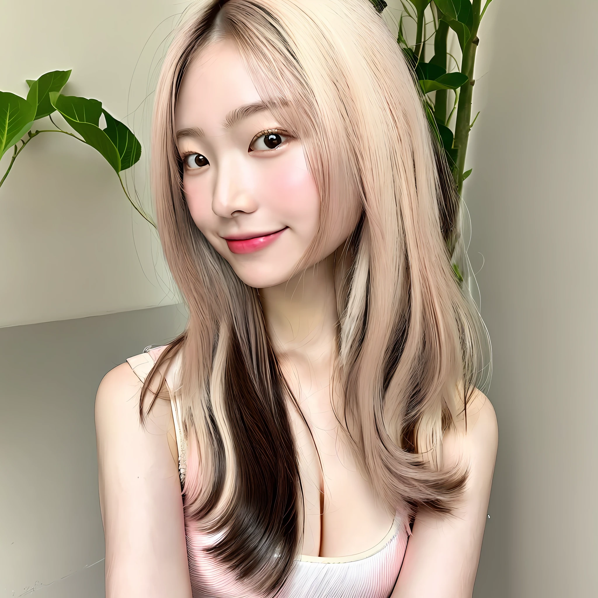 (8k, RAW photo:1. 2, best quality:1. 4, masterpiece:1. 2), (realistic, photorealistic:1. 4, ultra highres:1. 2), (soft focus:1. 4), 1girl,japanesgirl,16 yo, round face,smile, light makeup, ultra-detailed, ultra detailed skin, 黒髪, セミロング, brown eyes,(light pink micro bikini:1.2) ,(((very white skin,very clear skin,very pale color skin)))