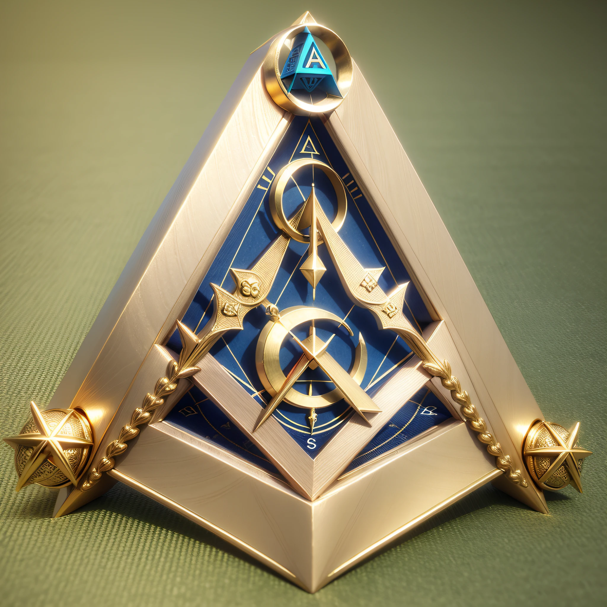 3d masonic square and compass symbol in metallic gold --auto --s2